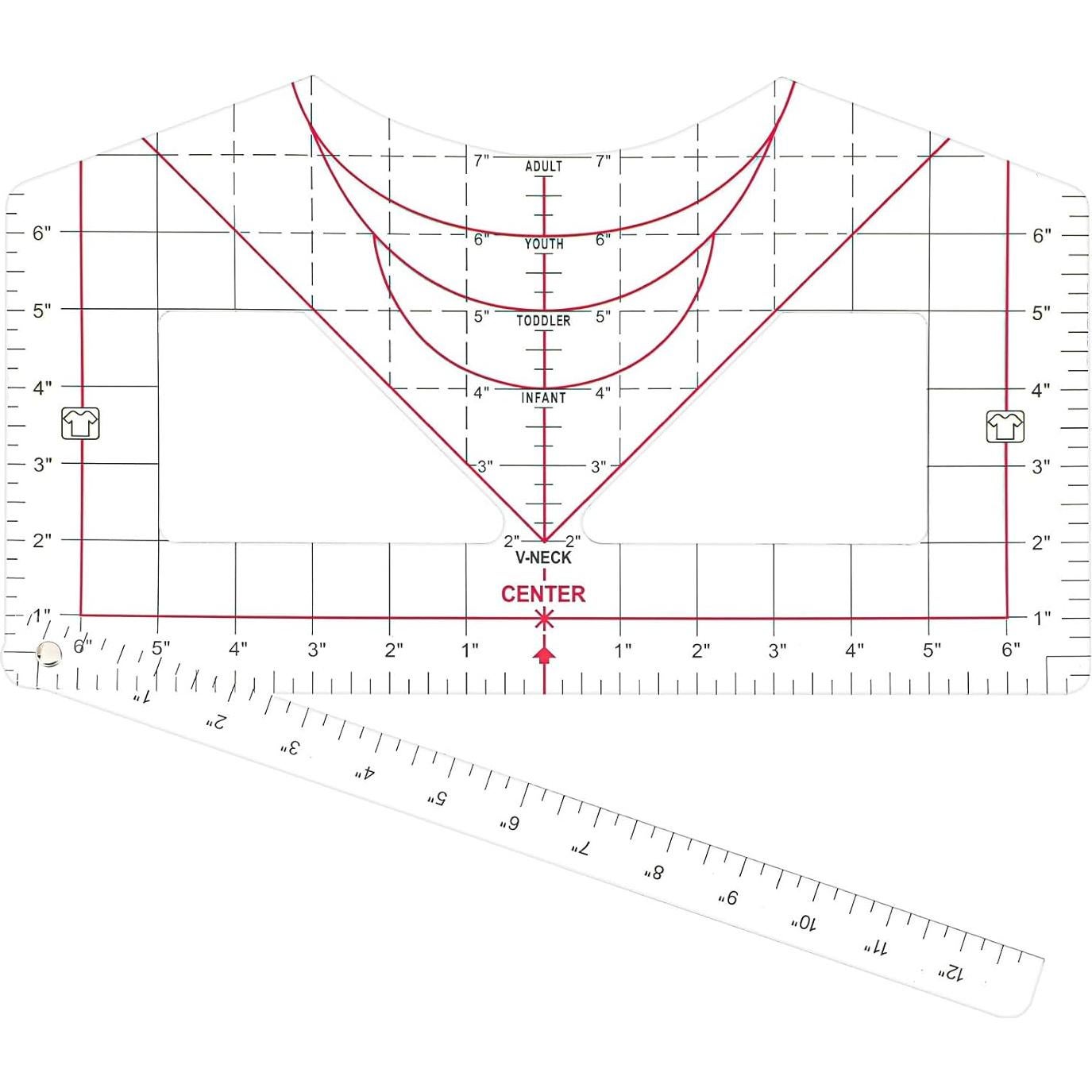 Regla de Medición para Camisetas Heclia 35.56 x 20.32 cm PVC