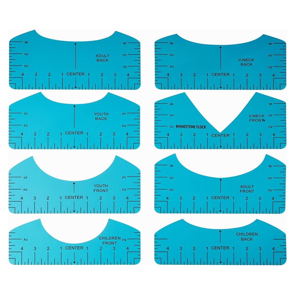 Plantilla de Alineación para Camisetas GLOCTO 8 Piezas PVC