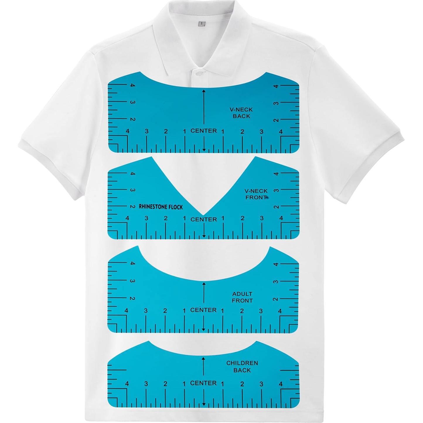 Plantilla de Alineación para Camisetas GLOCTO 8 Piezas PVC