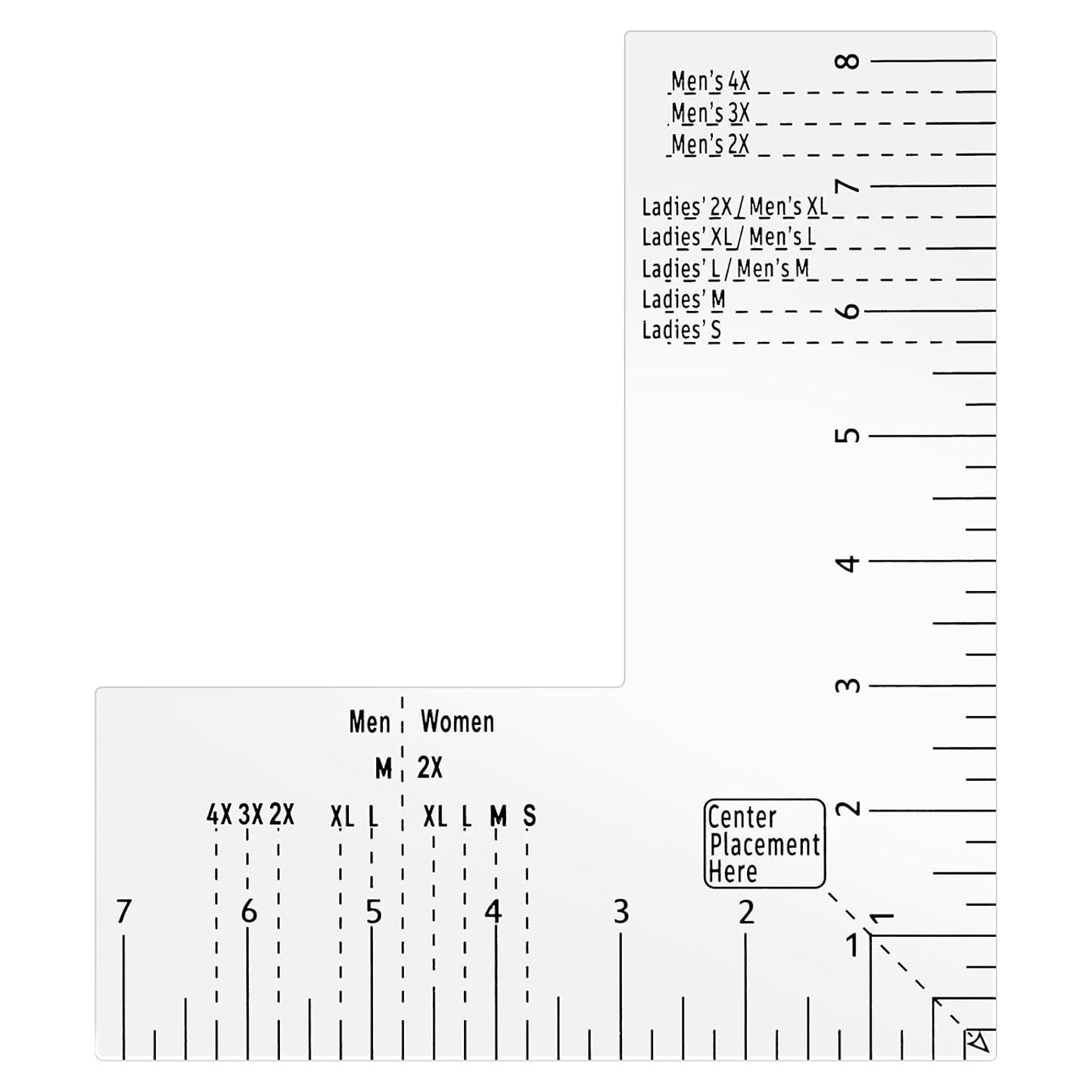 Guía de Regla para Camisetas YBEATY 21x18.5cm Alineación