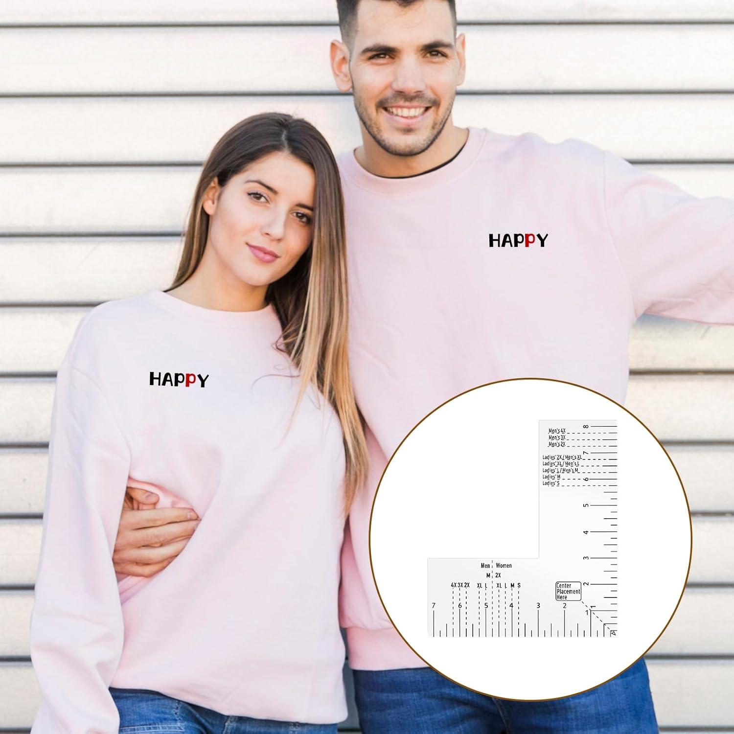 Guía de Regla para Camisetas YBEATY 21x18.5cm Alineación