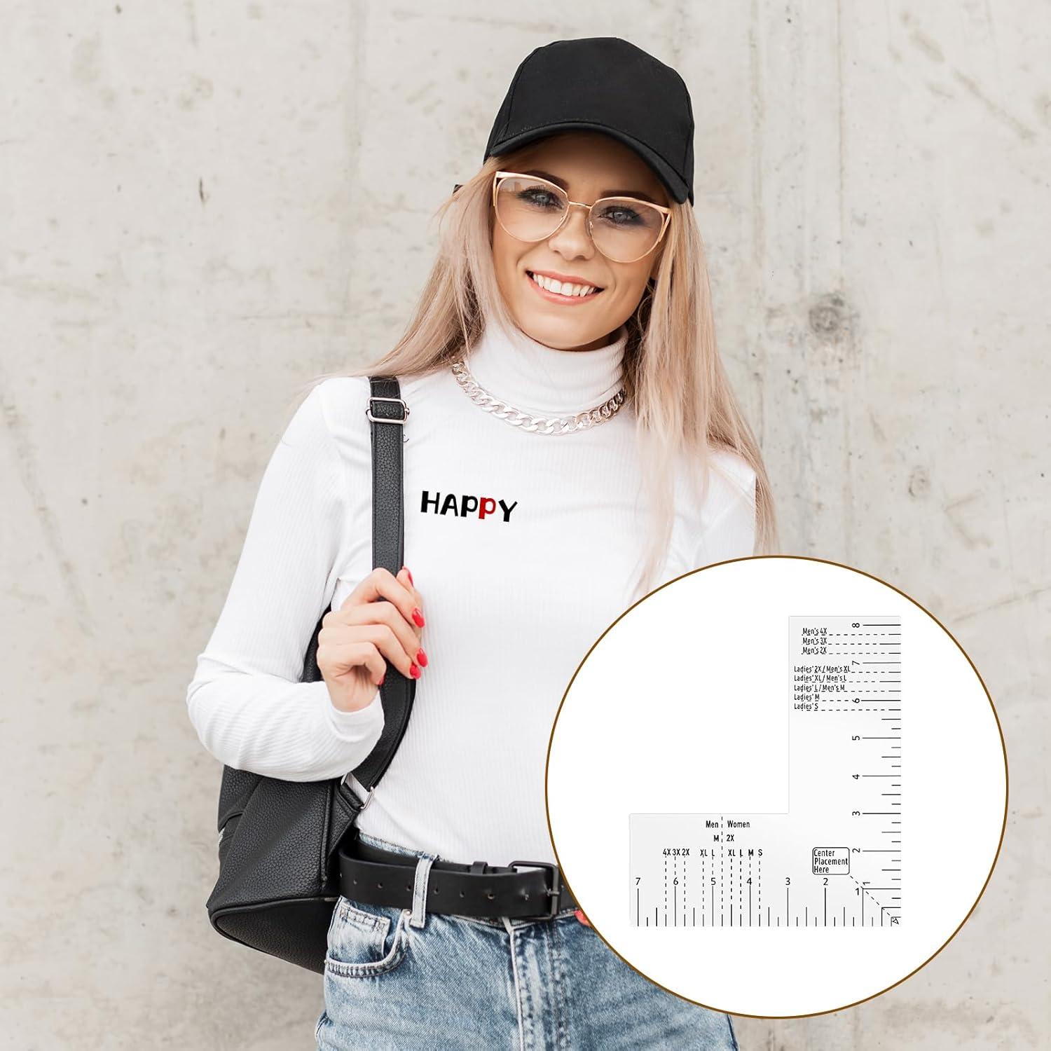 Guía de Regla para Camisetas YBEATY 21x18.5cm Alineación