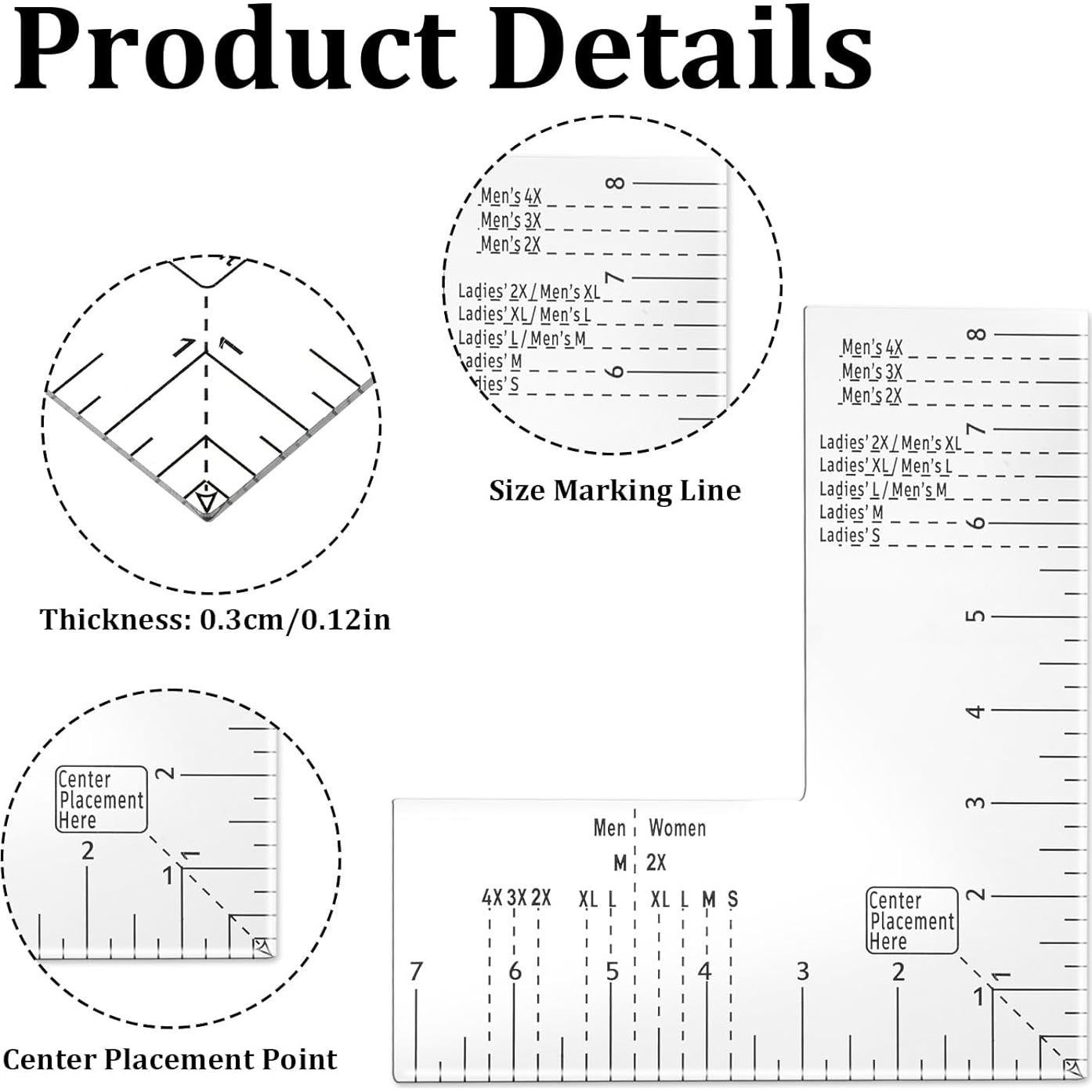 Herramienta de Alineación de Camisetas Piriuuo 21x18.5cm