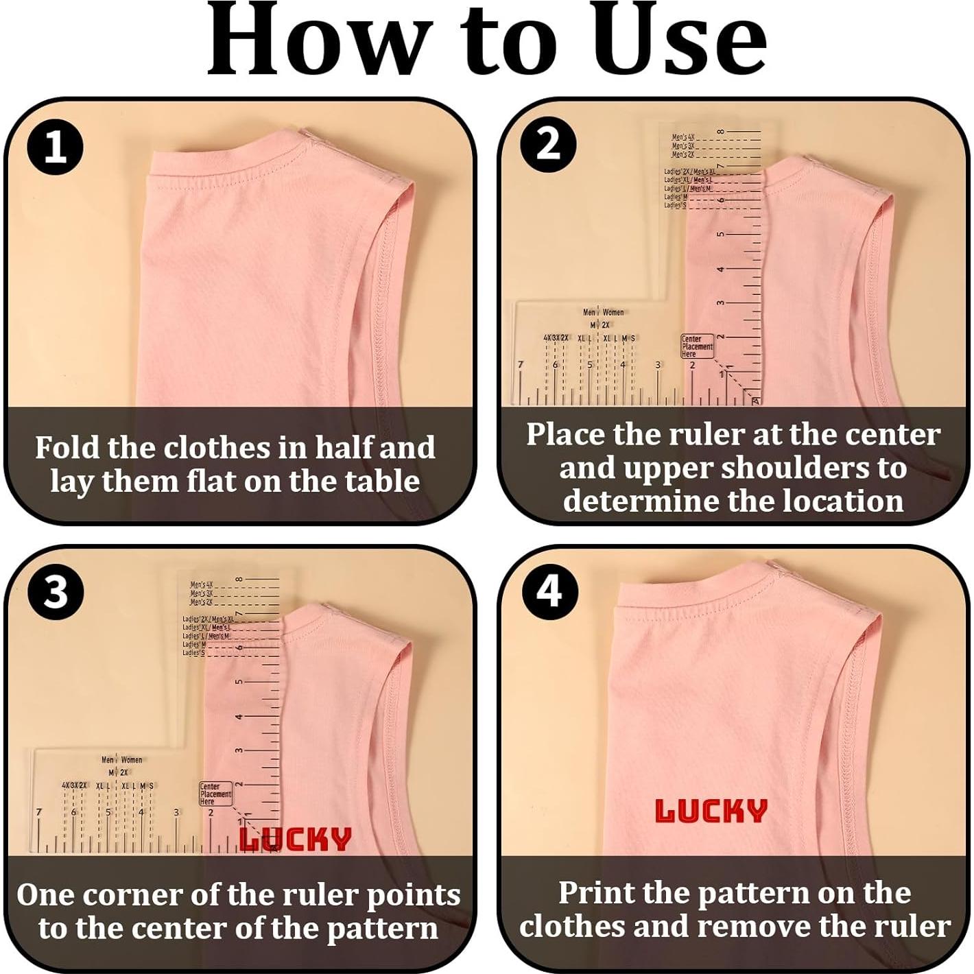 Herramienta de Alineación de Camisetas Piriuuo 21x18.5cm