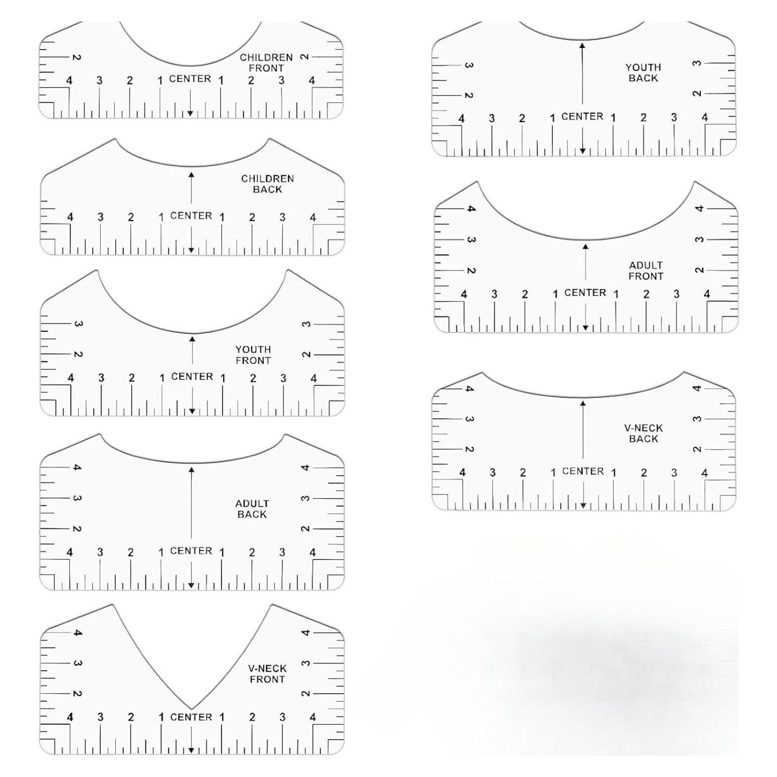 Juego de Guía de Regla para Camisetas VBNHEQLM - 8 Piezas