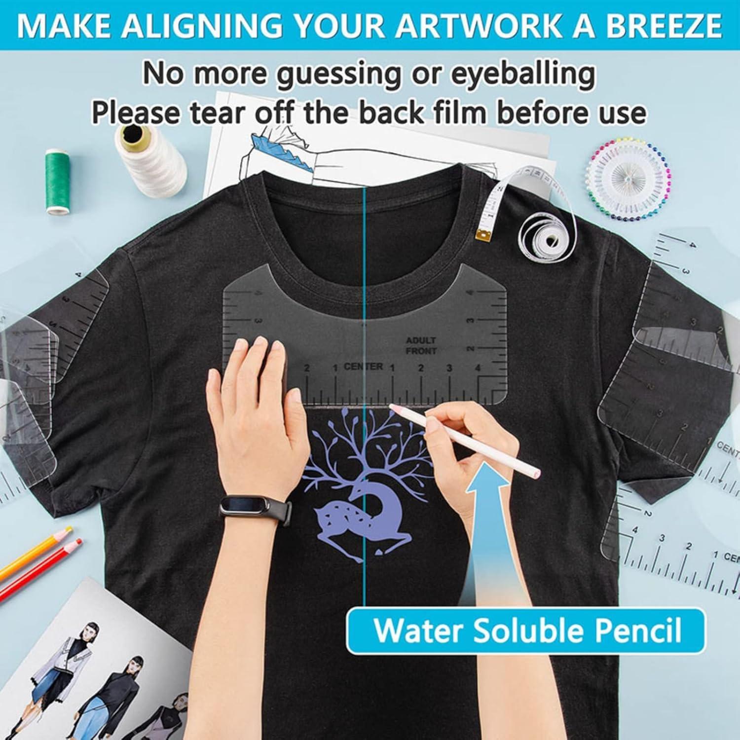 Juego de Guía de Regla para Camisetas VBNHEQLM - 8 Piezas