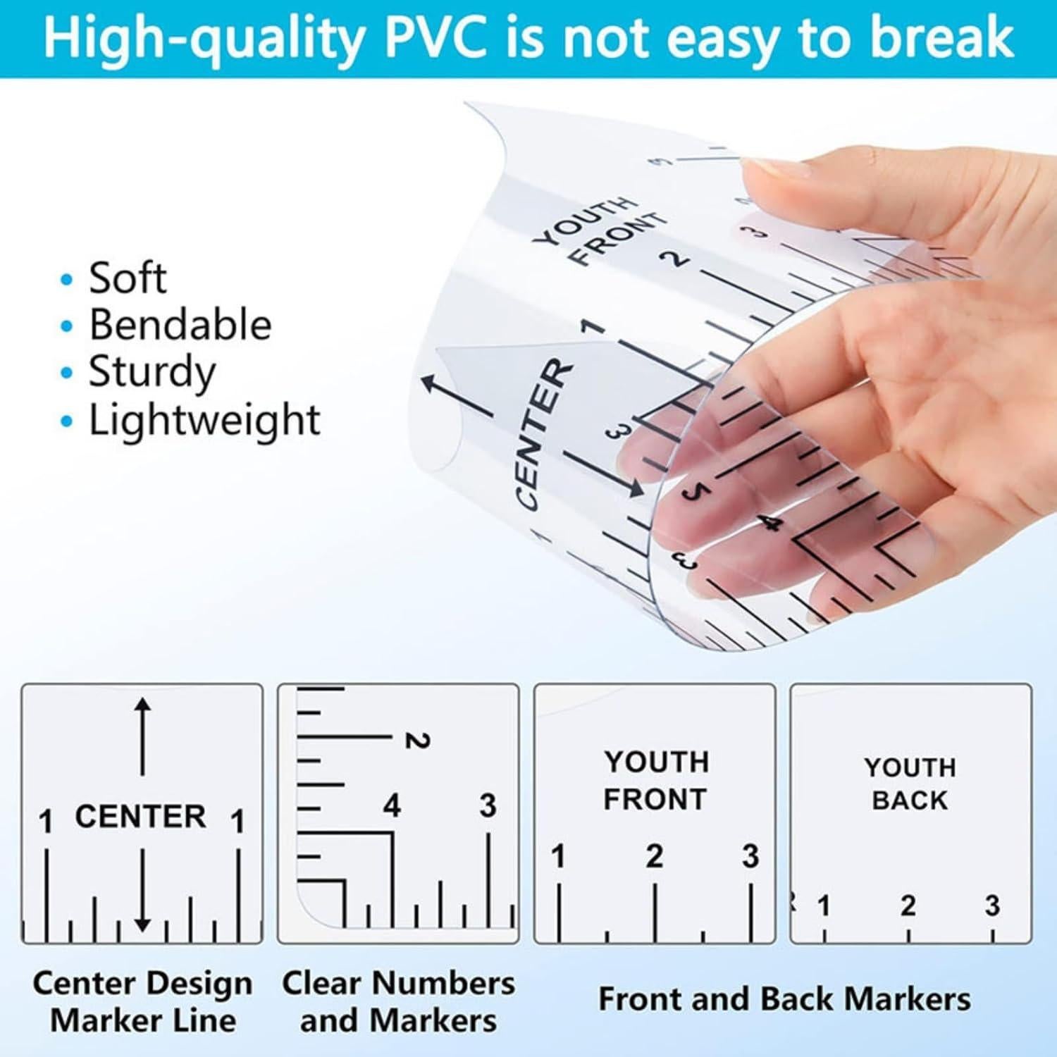Juego de Guía de Regla para Camisetas VBNHEQLM - 8 Piezas
