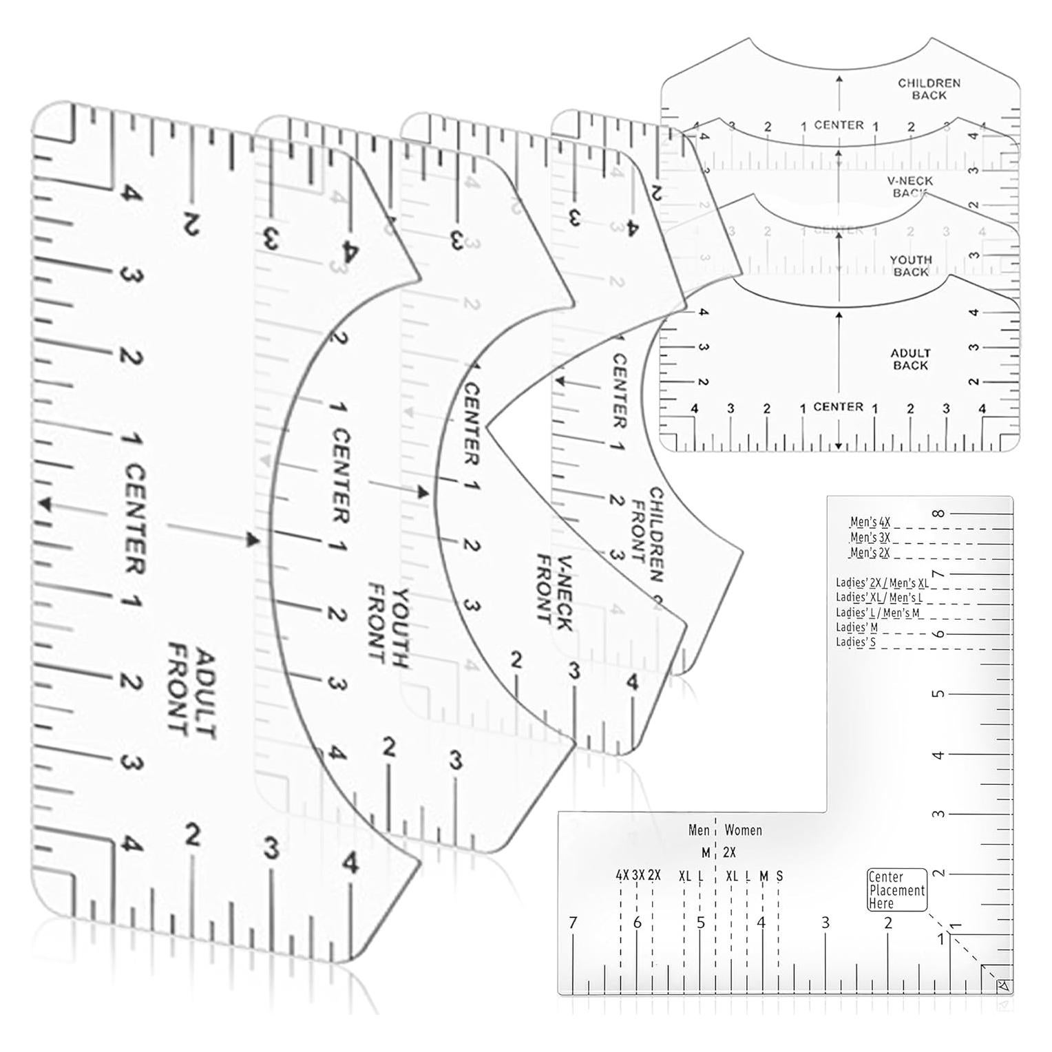 Juego de Reglas para Camisetas VEOOK 9 PCS Alineación Vinilo