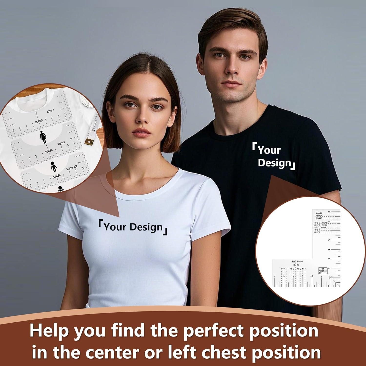 Juego de Reglas para Camisetas VEOOK 9 PCS Alineación Vinilo