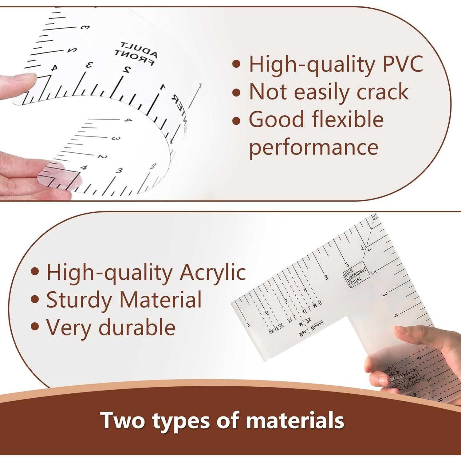Juego de Reglas para Camisetas VEOOK 9 PCS Alineación Vinilo