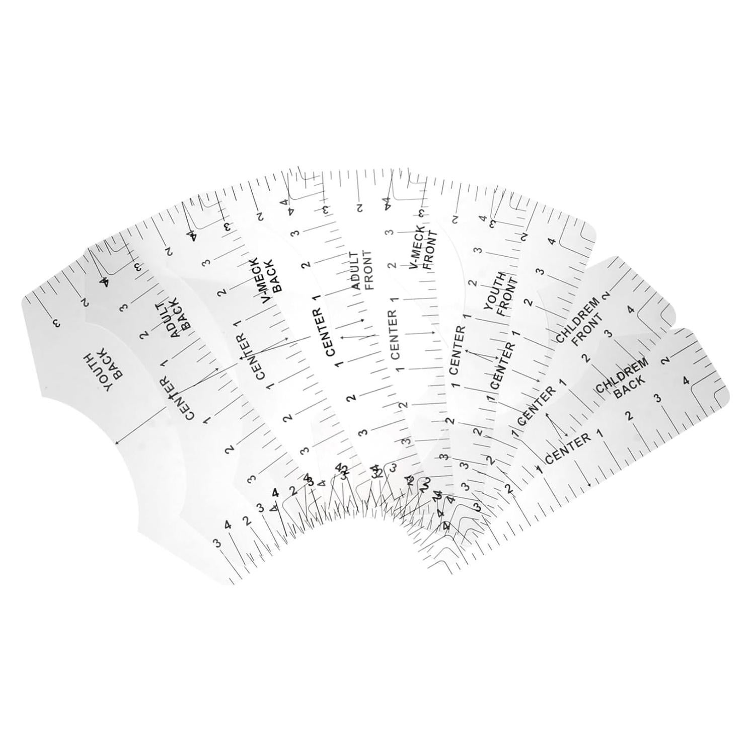 Juego de 8 Reglas de Alineación DOITOOL para Camisetas