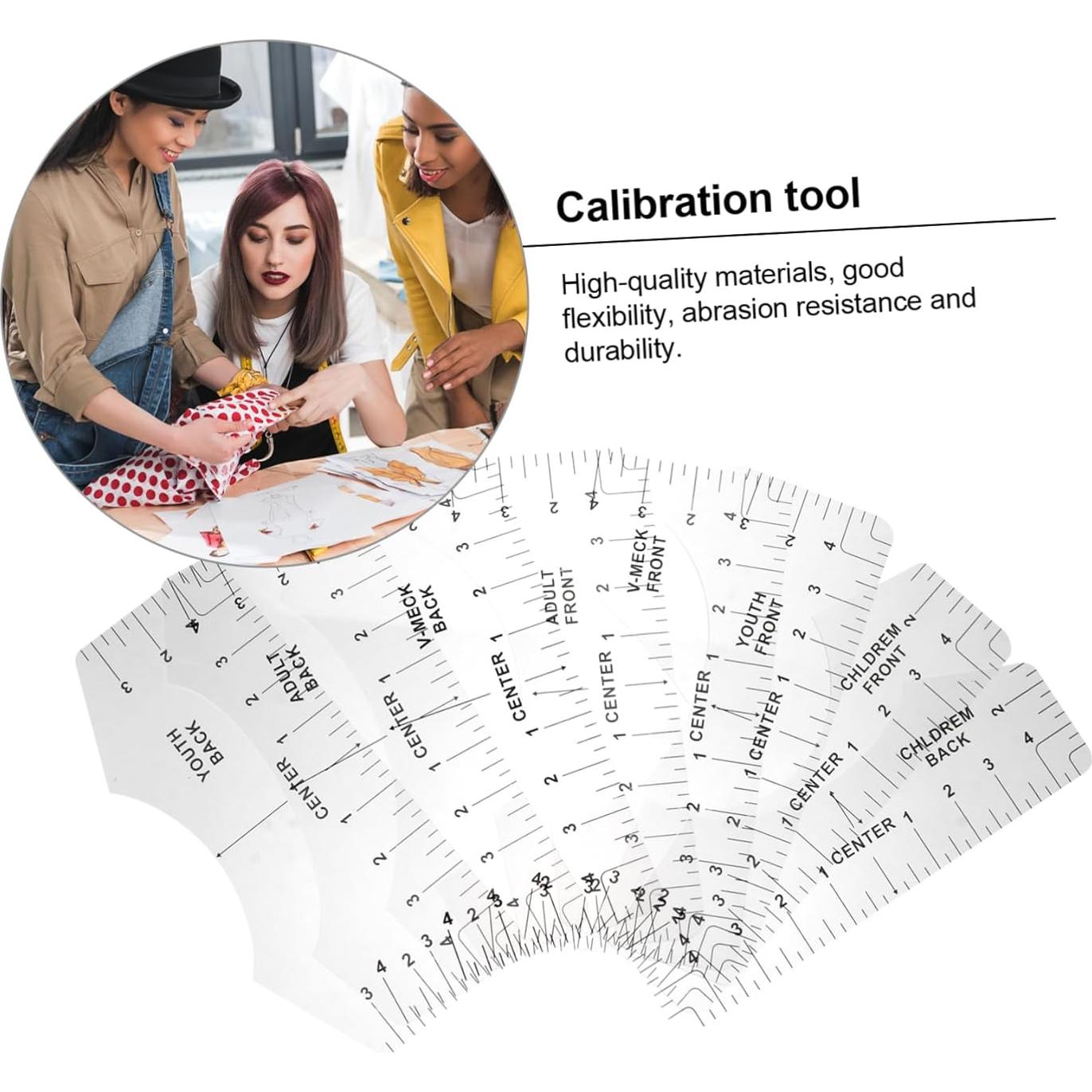 Juego de 8 Reglas de Alineación DOITOOL para Camisetas