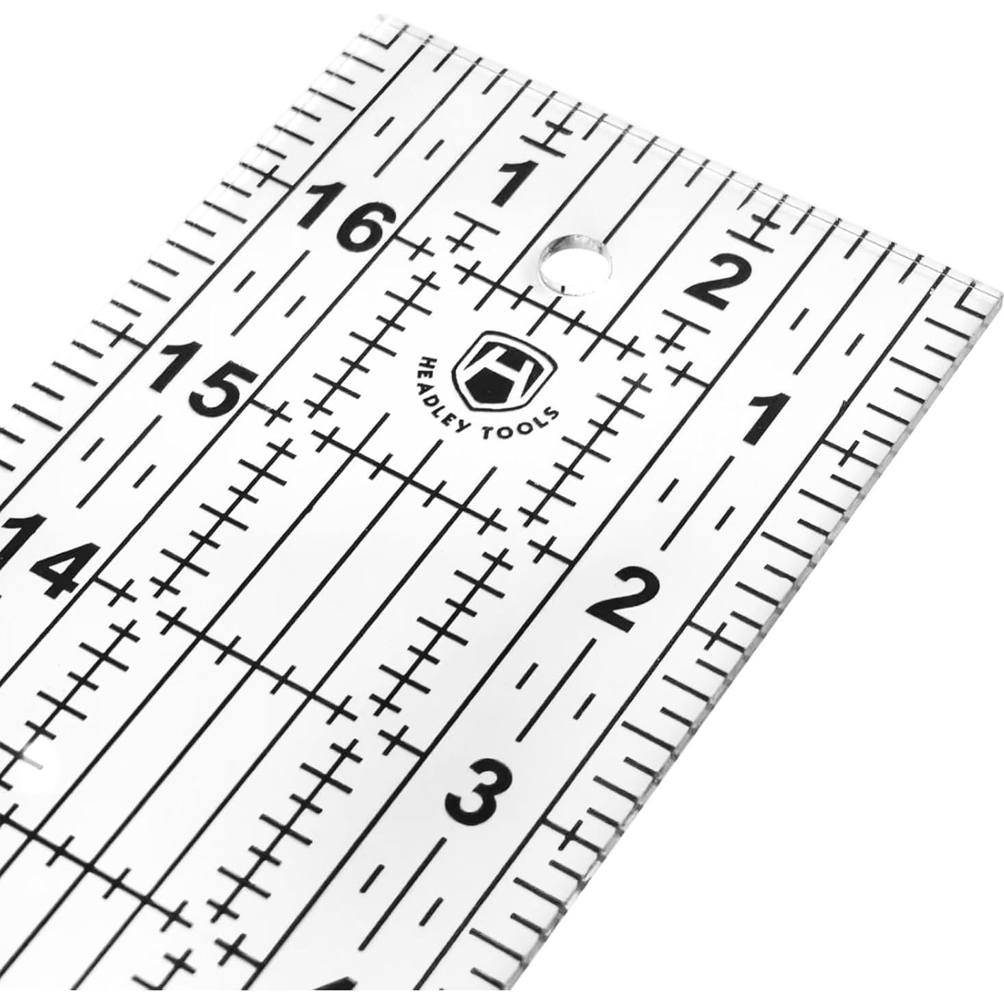 Regla de Costura Headley Tools 43.18 cm con Ángulo 45°