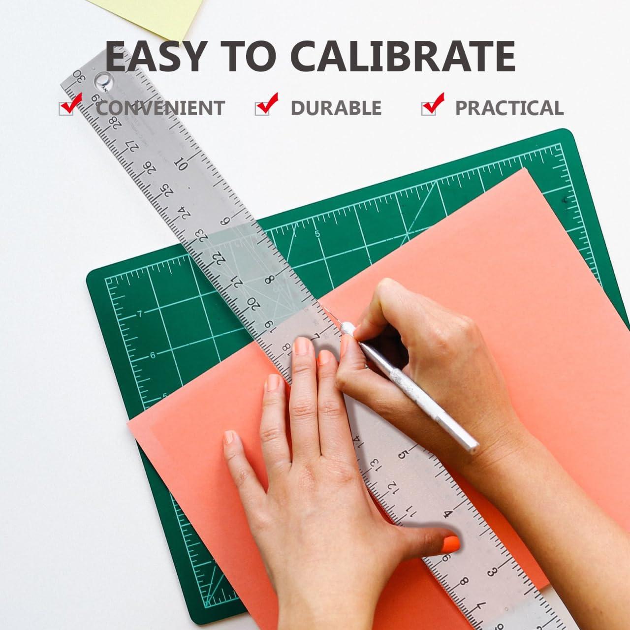 Regla en T Healifty 2 Pcs 33 cm Plástico Transparente Dibujo