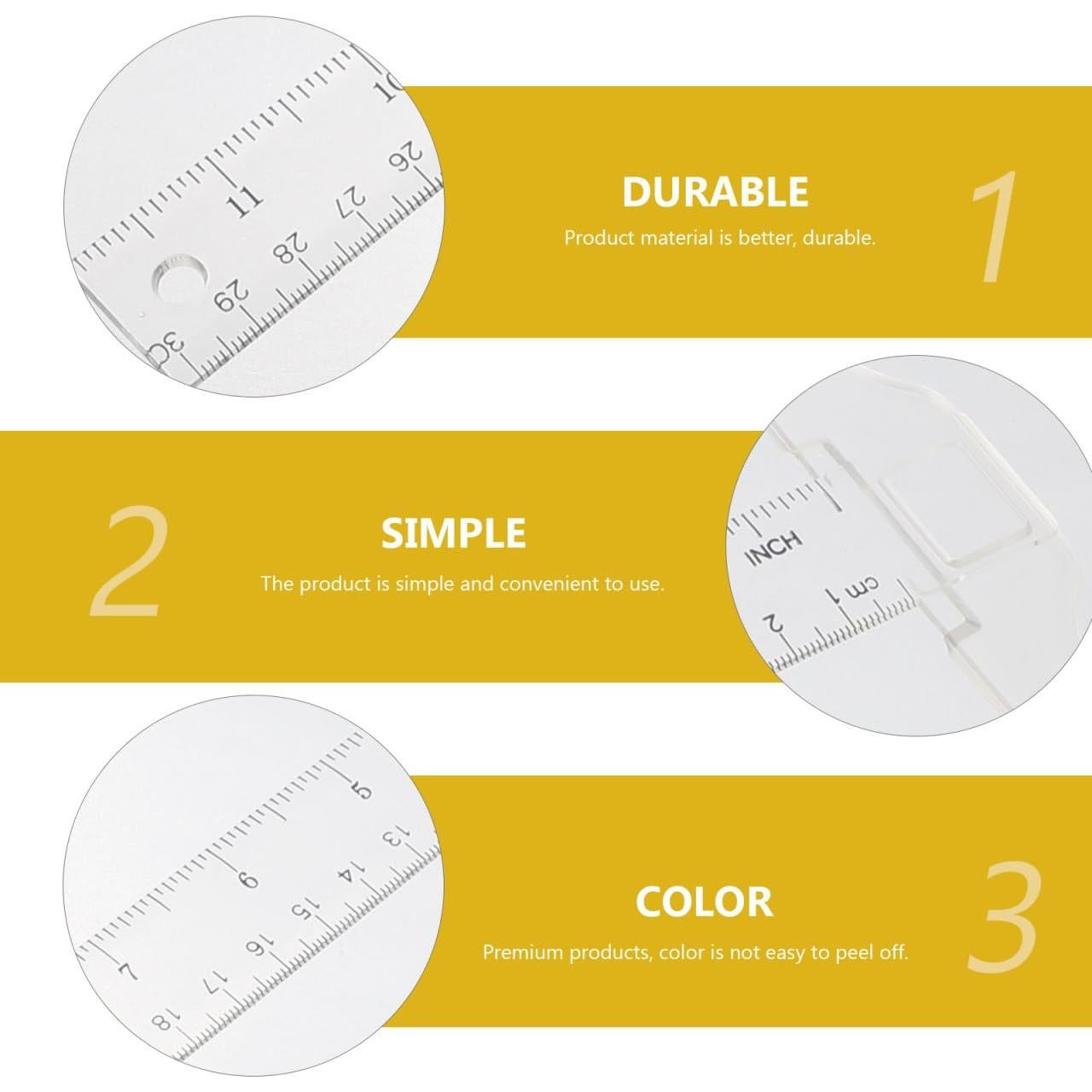 Regla en T Healifty 2 Pcs 33 cm Plástico Transparente Dibujo