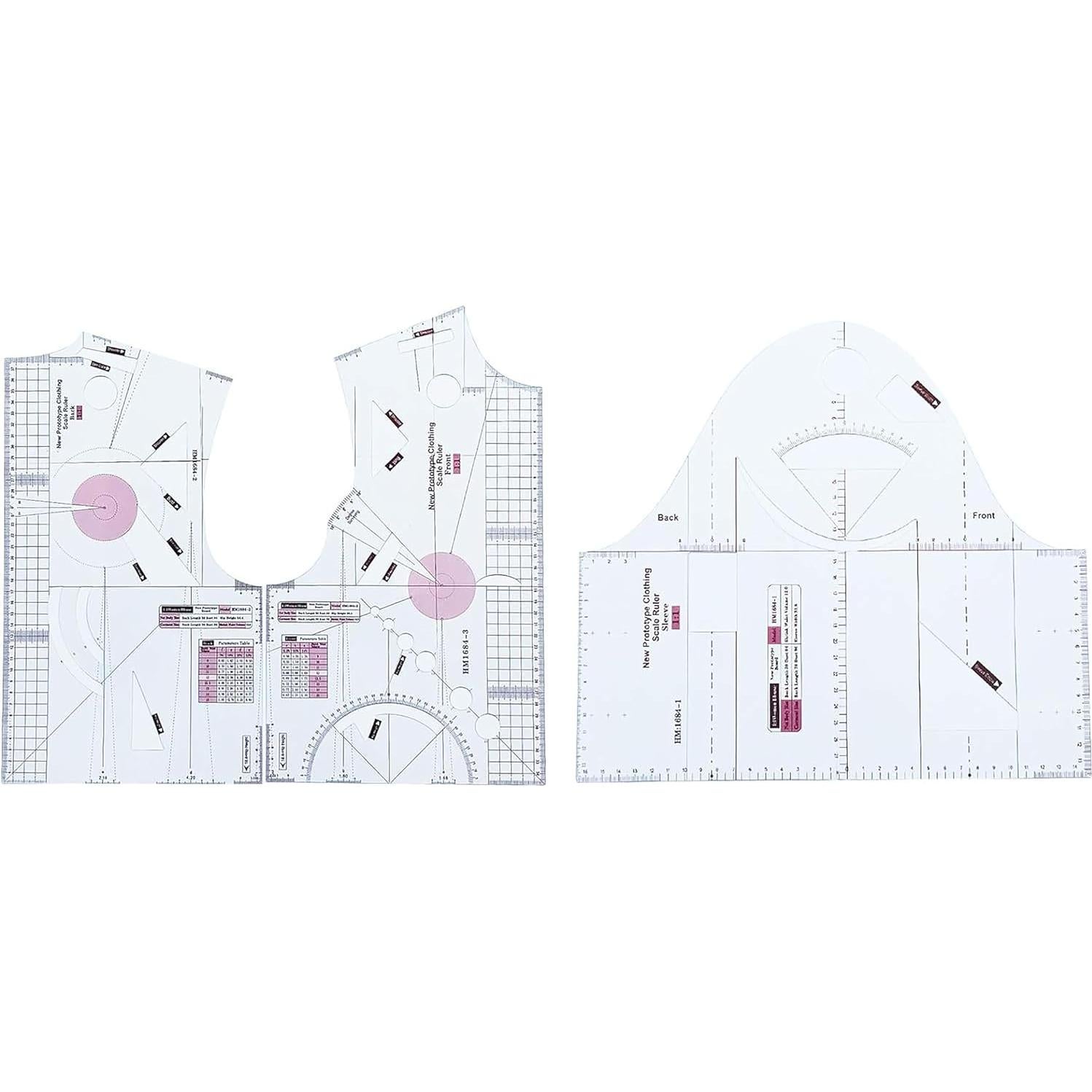 Regla de Diseño de Moda YICBOR 23.3x40.5 cm para Blusas