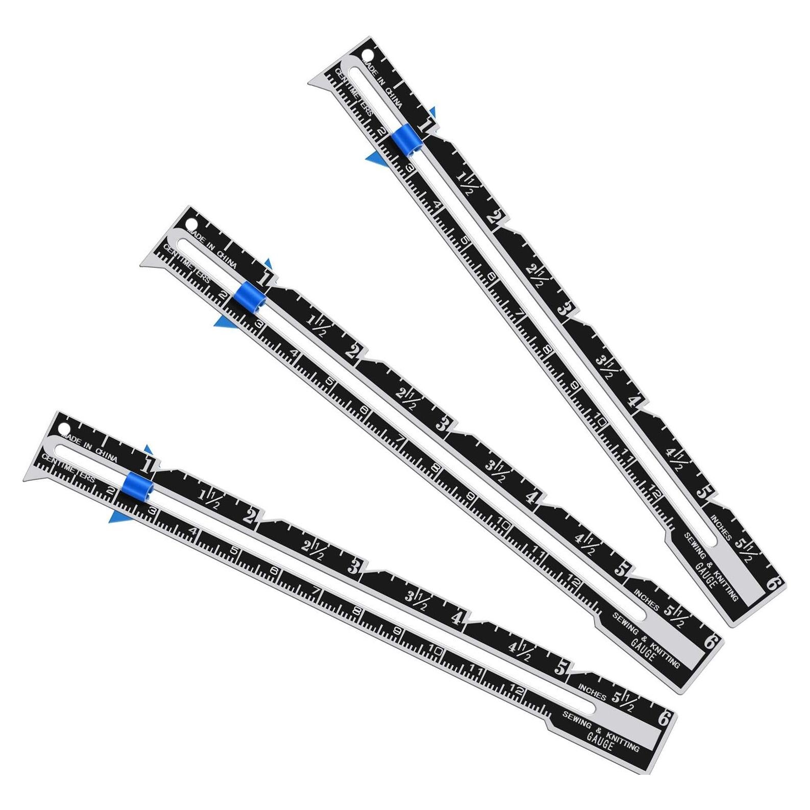 Calibrador Deslizante de Costura Frienda - 3 Piezas, Acero Inoxidable