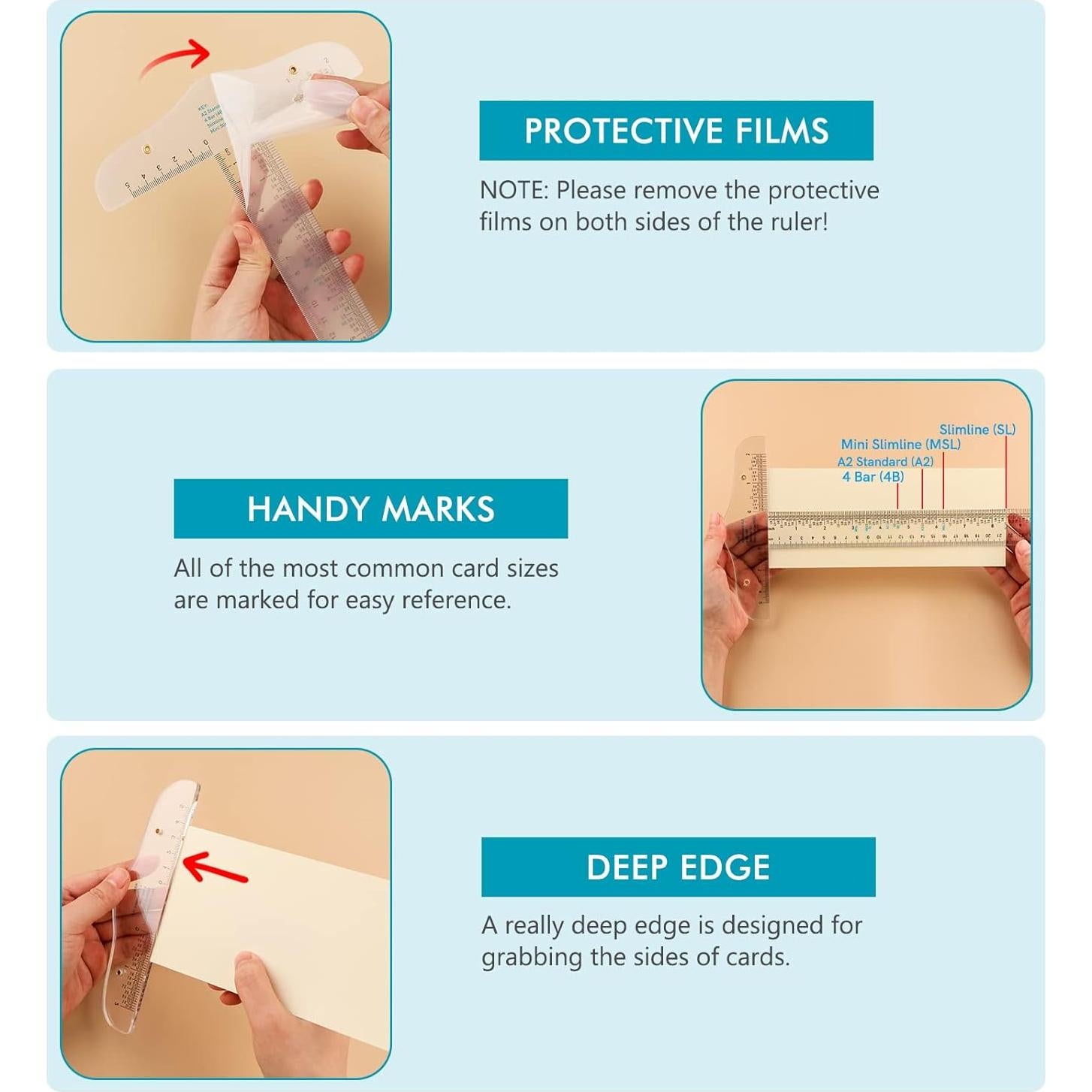 Regla T Acrílica Briartw 30 cm Doble Cara Transparente