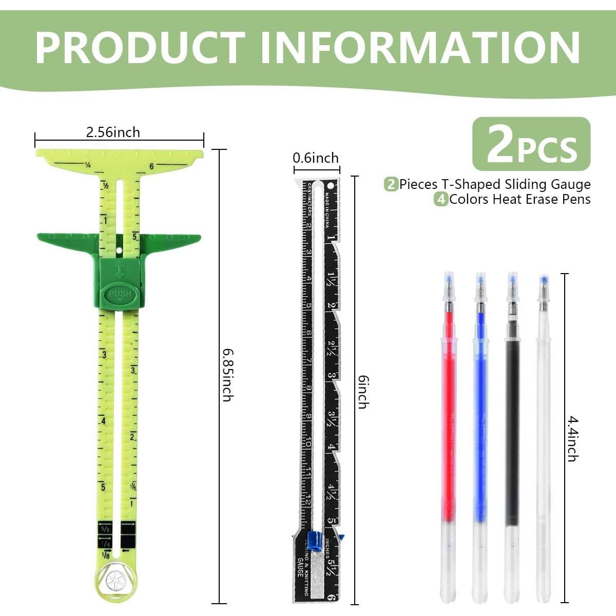 Regla de Medición de Costura 5-en-1 KISEER con 4 Marcadores