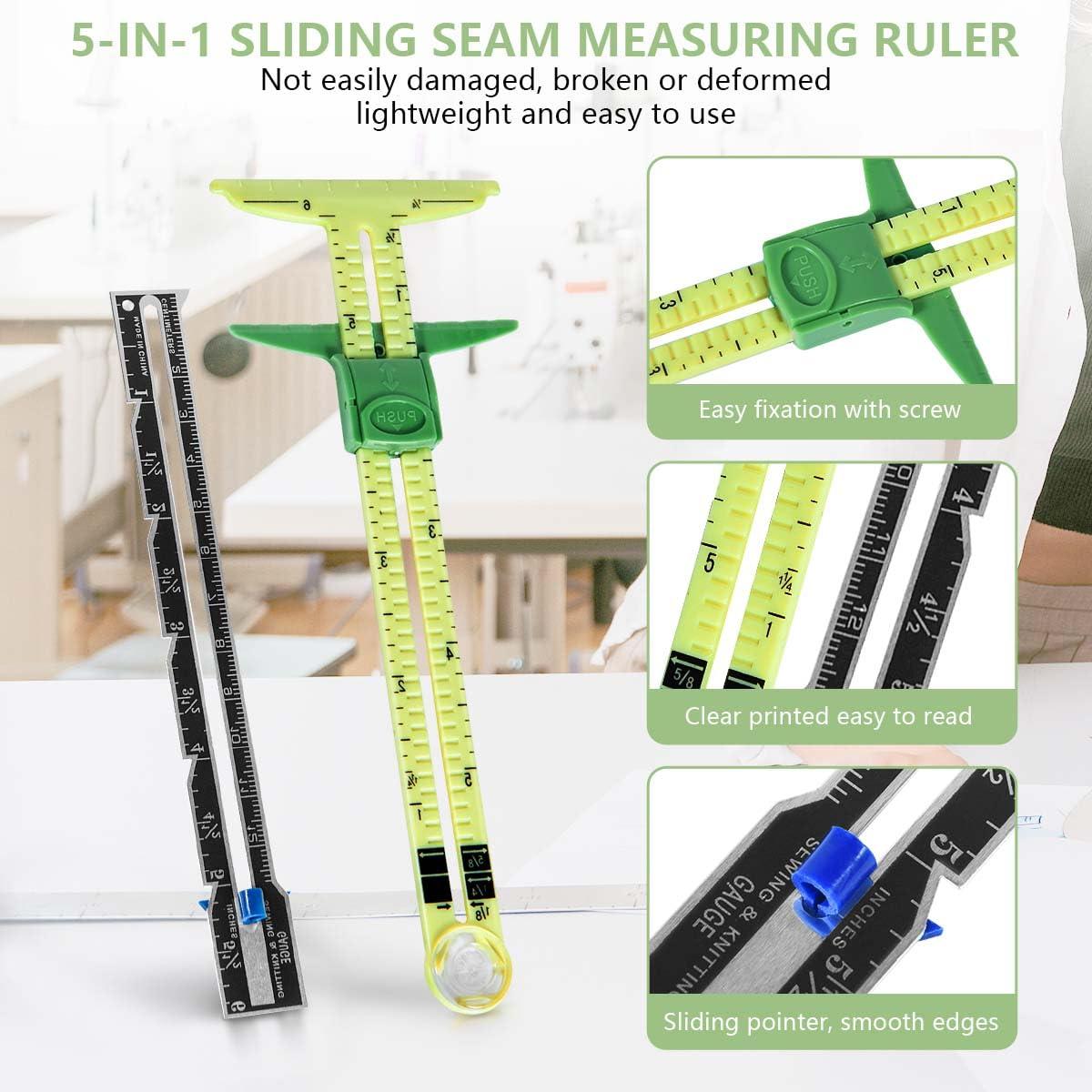 Regla de Medición de Costura 5-en-1 KISEER con 4 Marcadores