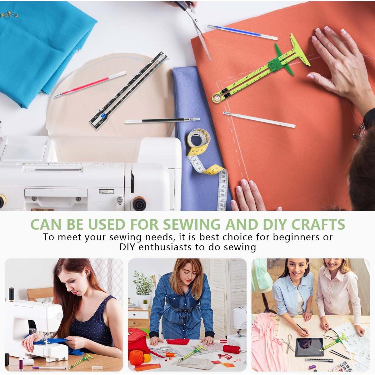 Regla de Medición de Costura 5-en-1 KISEER con 4 Marcadores