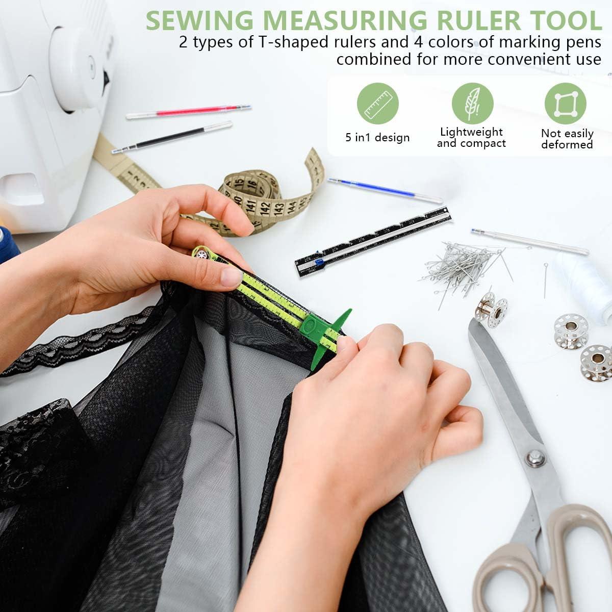 Regla de Medición de Costura 5-en-1 KISEER con 4 Marcadores