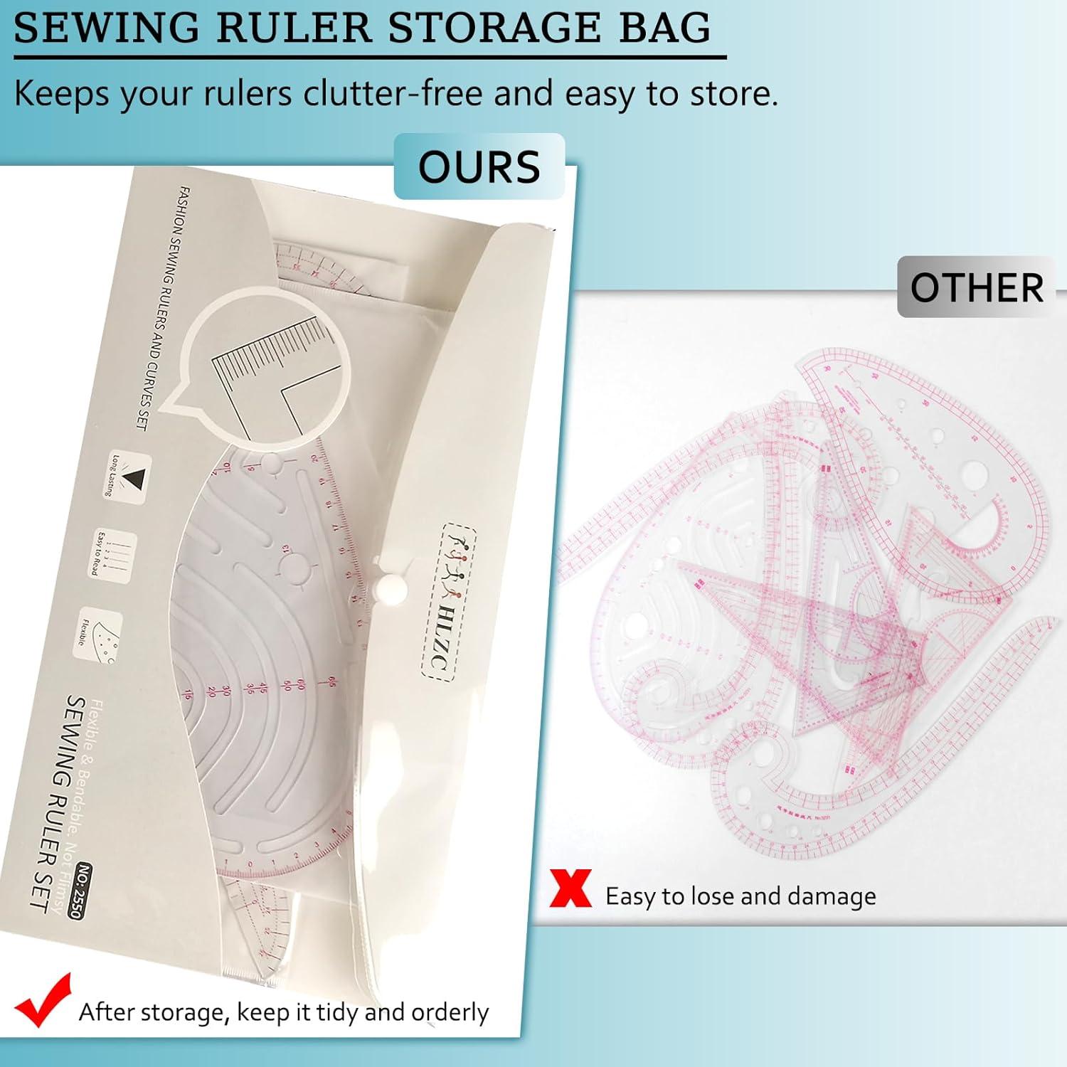 Juego de Reglas de Costura Métrica HLZC - 9 Piezas Flexibles