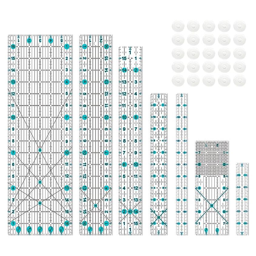 Conjunto de Reglas de Acolchado HLZC 7 Piezas Acrílico