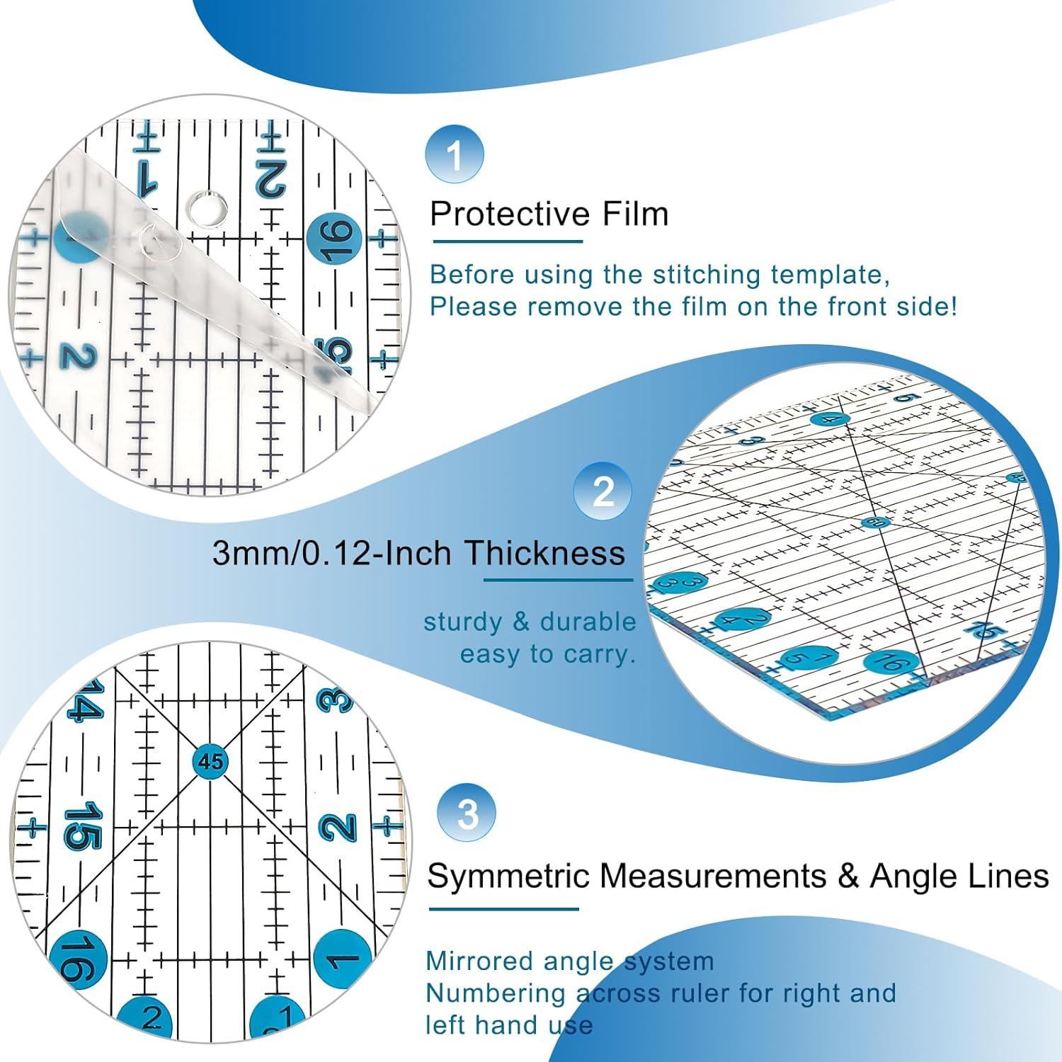 Conjunto de Reglas de Acolchado HLZC 7 Piezas Acrílico