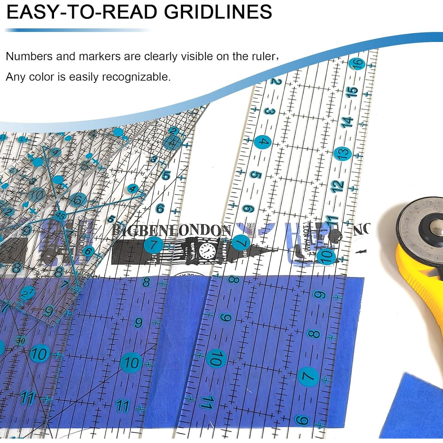 Conjunto de Reglas de Acolchado HLZC 7 Piezas Acrílico