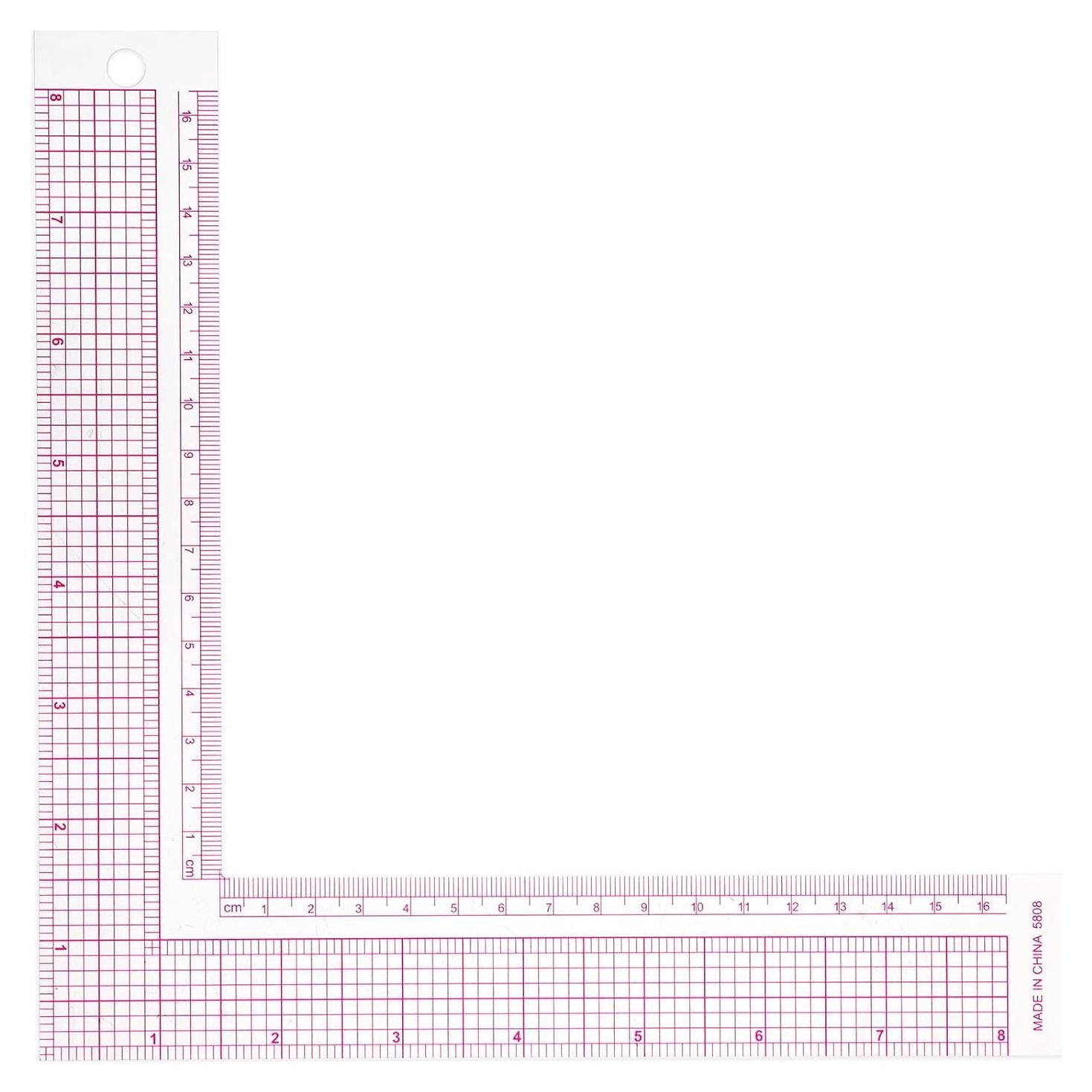Regla L de Plástico JIYIN 21.5x21.5cm para Costura