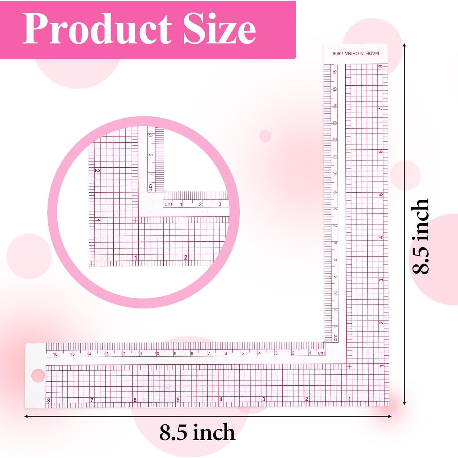 Regla L de Plástico JIYIN 21.5x21.5cm para Costura