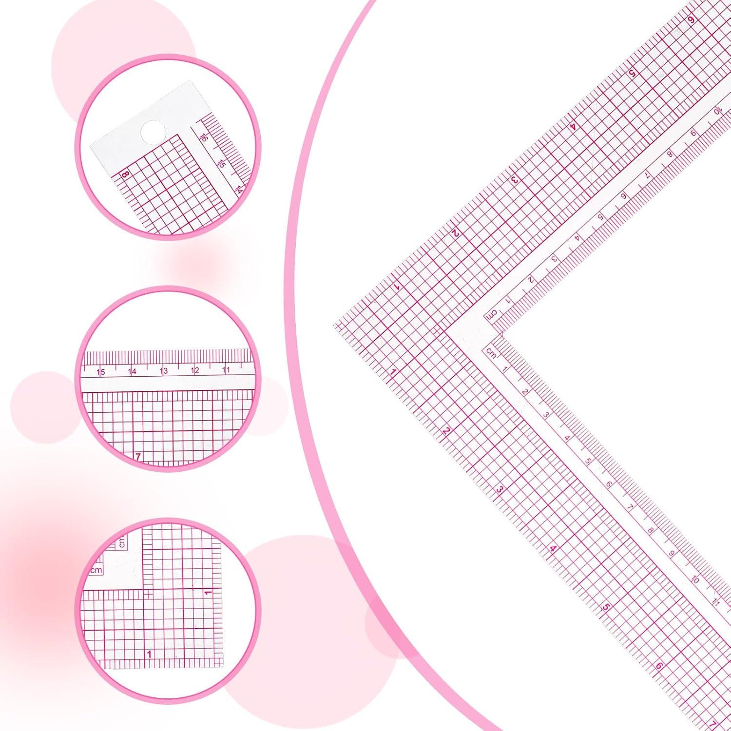 Regla L de Plástico JIYIN 21.5x21.5cm para Costura