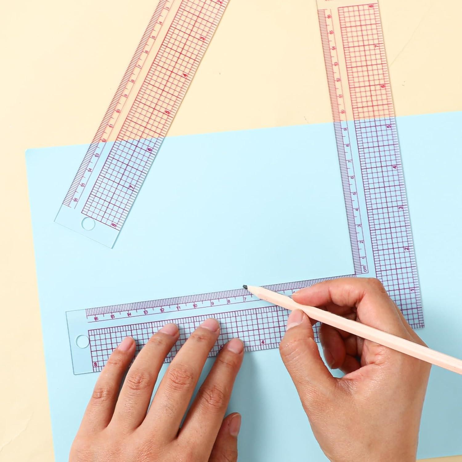 Regla L de Plástico JIYIN 21.5x21.5cm para Costura