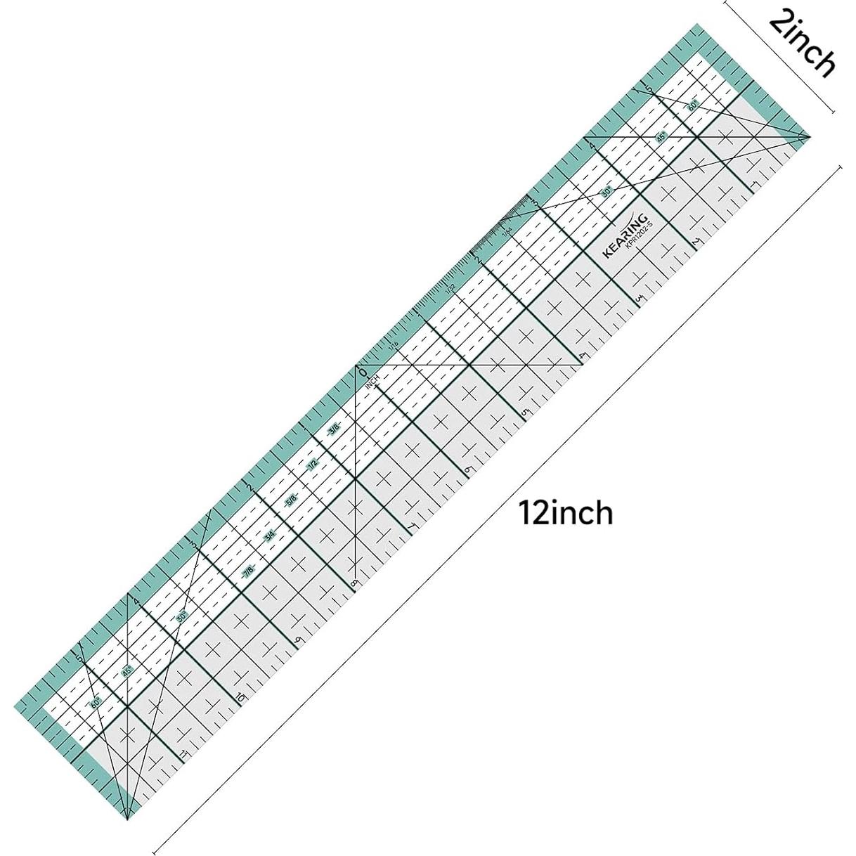 Regla de Acrílico KEARING 30.48x5.08cm con Cuadrícula Laser