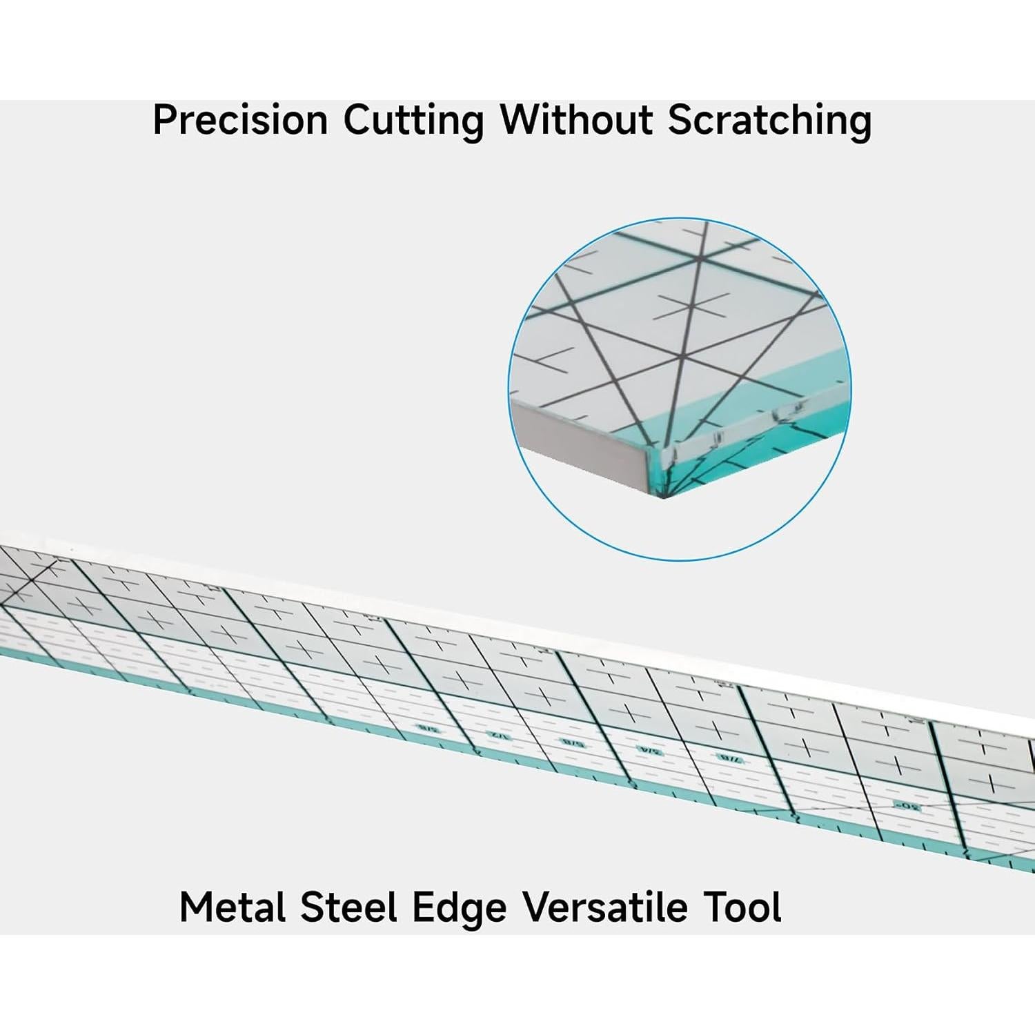 Regla de Acrílico KEARING 30.48x5.08cm con Cuadrícula Laser