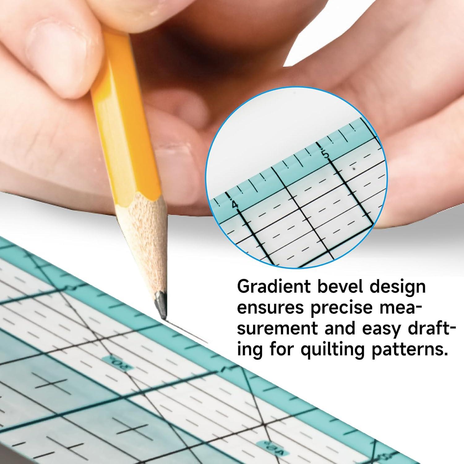 Regla de Acrílico KEARING 30.48x5.08cm con Cuadrícula Laser