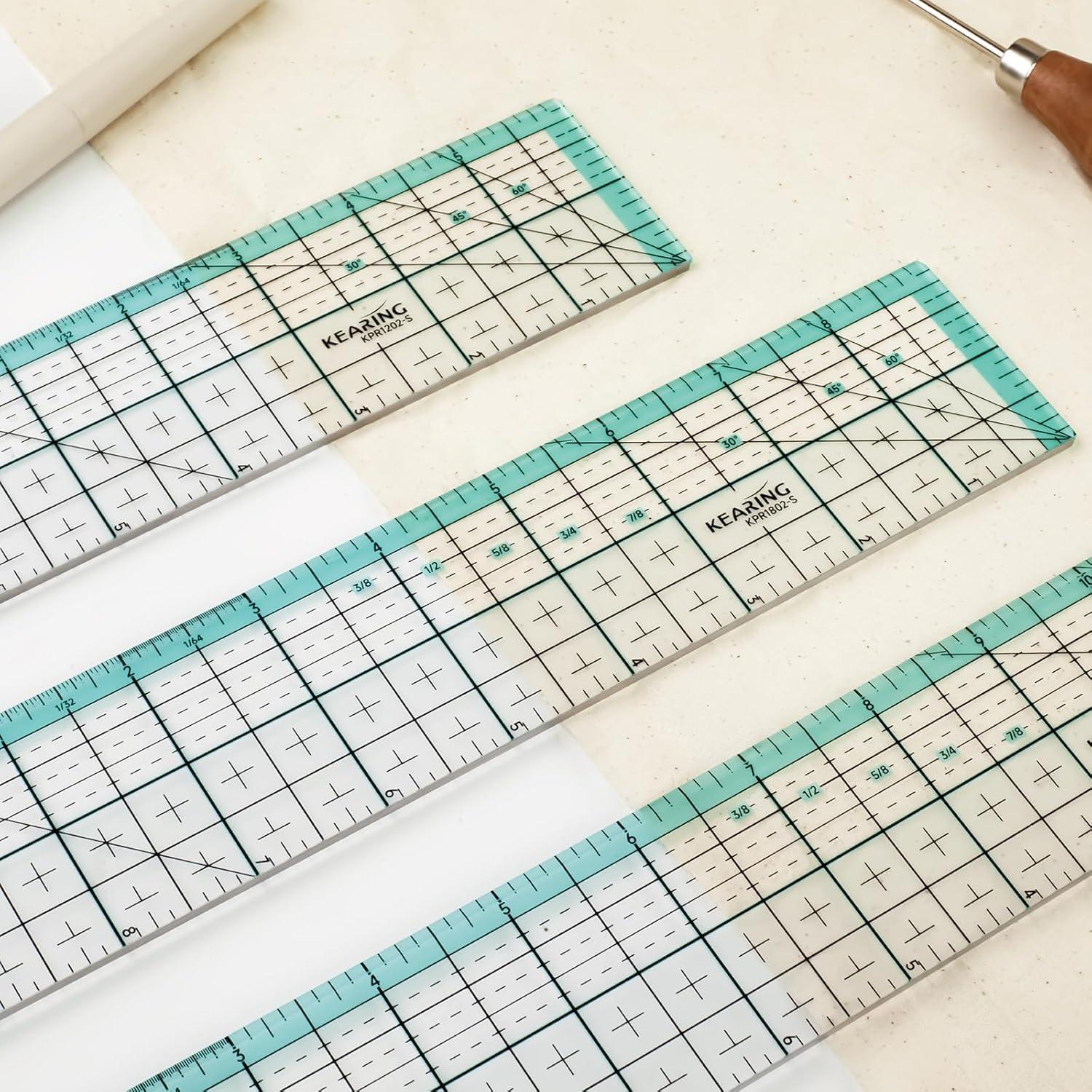 Regla de Acrílico KEARING 30.48x5.08cm con Cuadrícula Laser