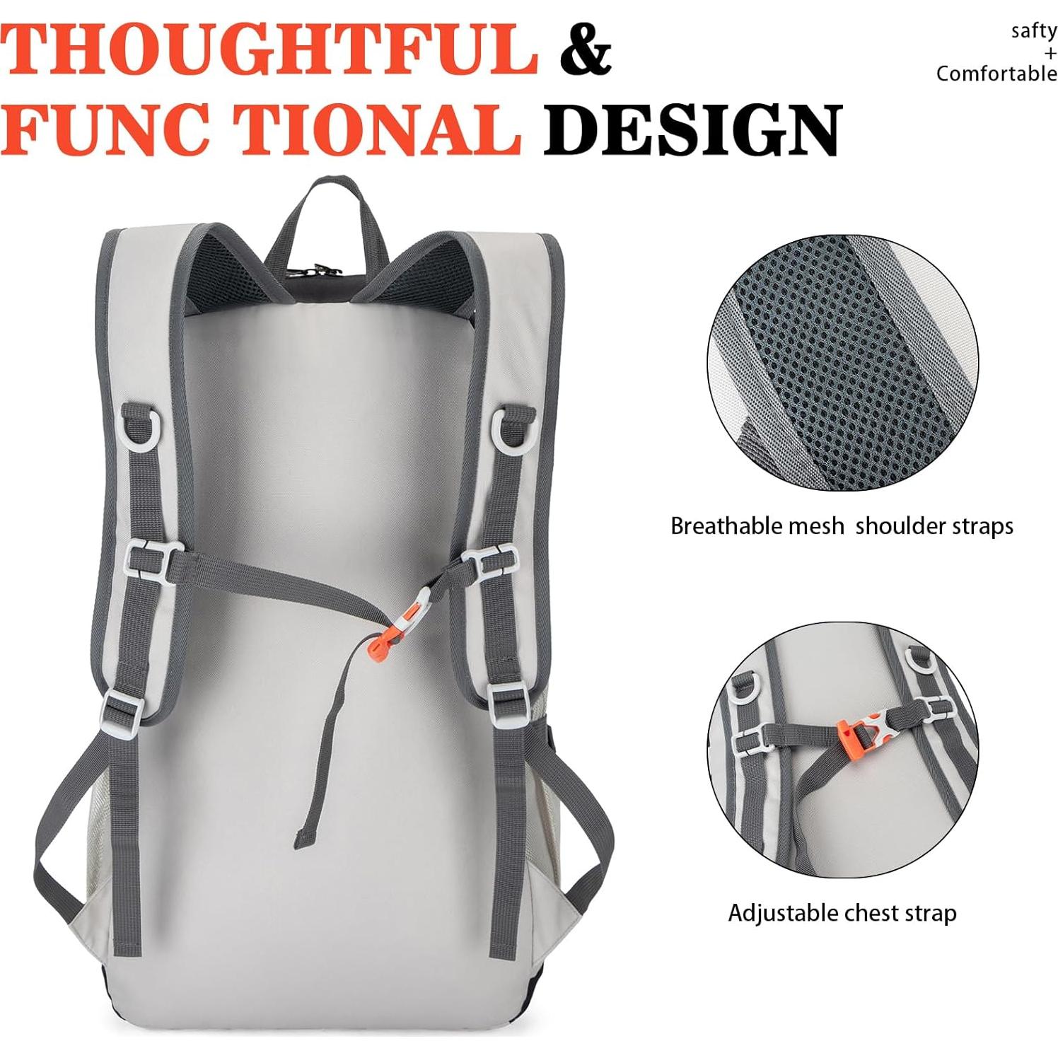 Mochila de Senderismo BAGPARKK 35L Plegable Resistente al Agua