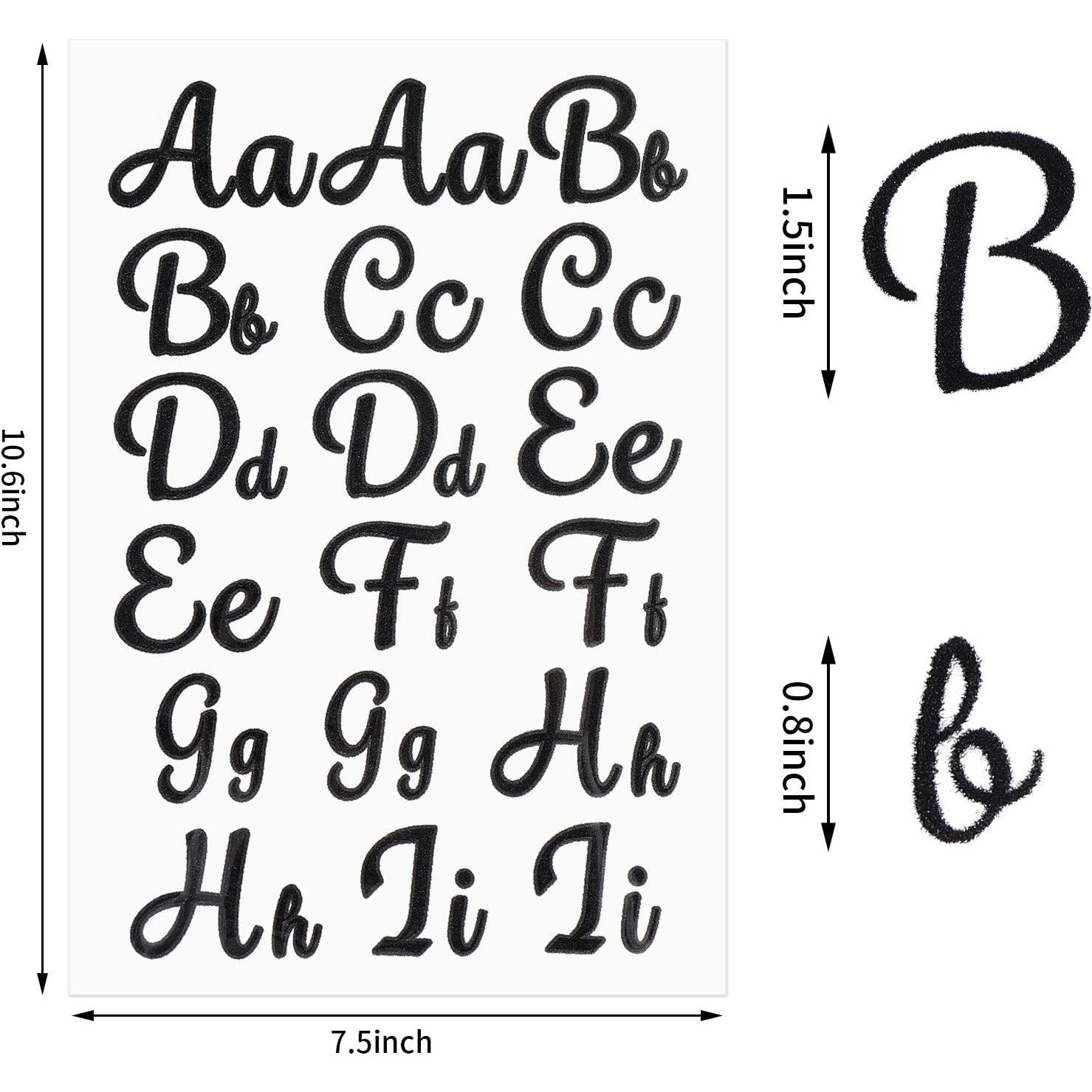 Letras Termoadhesivas EBOOT 208 Piezas Flocking Negro