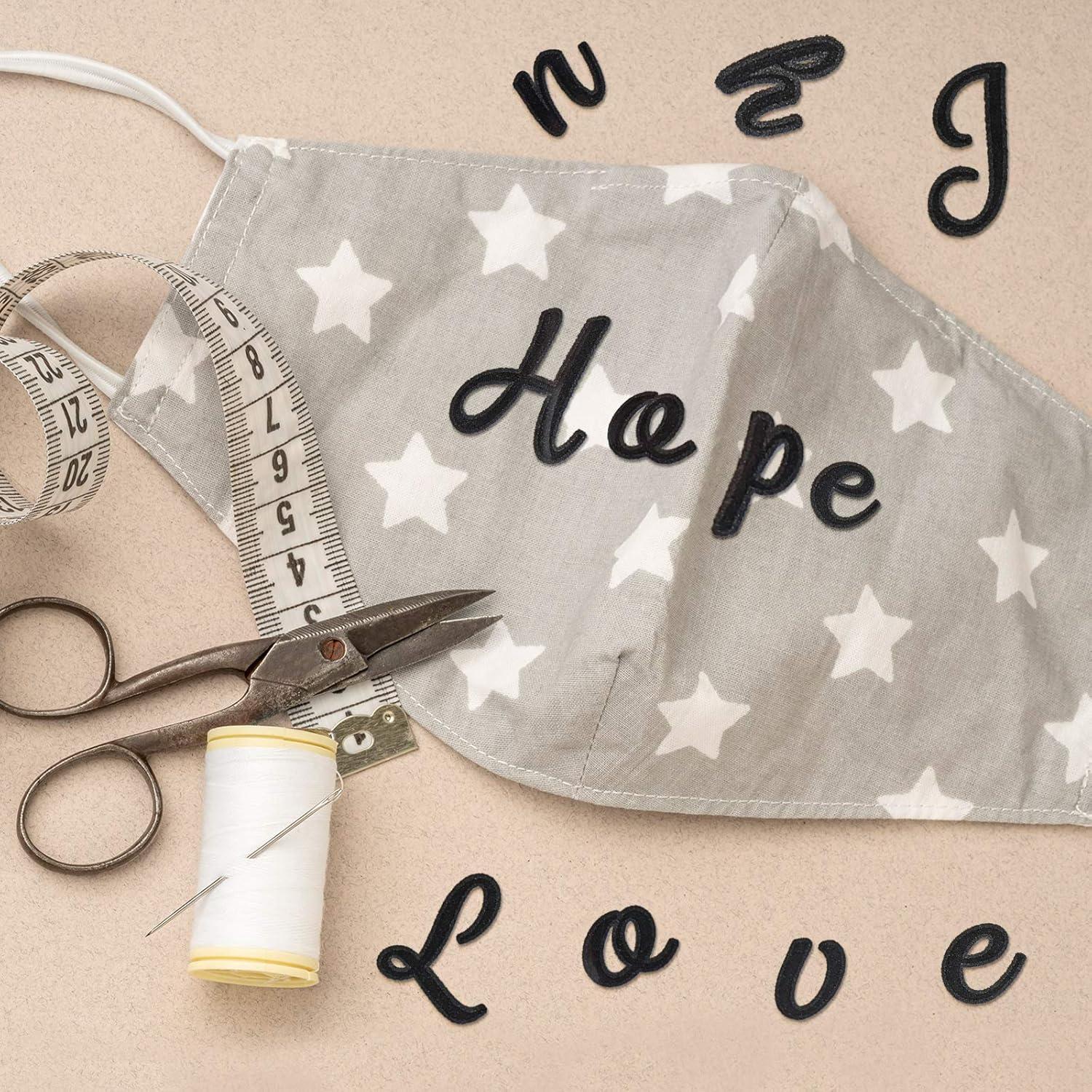 Letras Termoadhesivas EBOOT 208 Piezas Flocking Negro