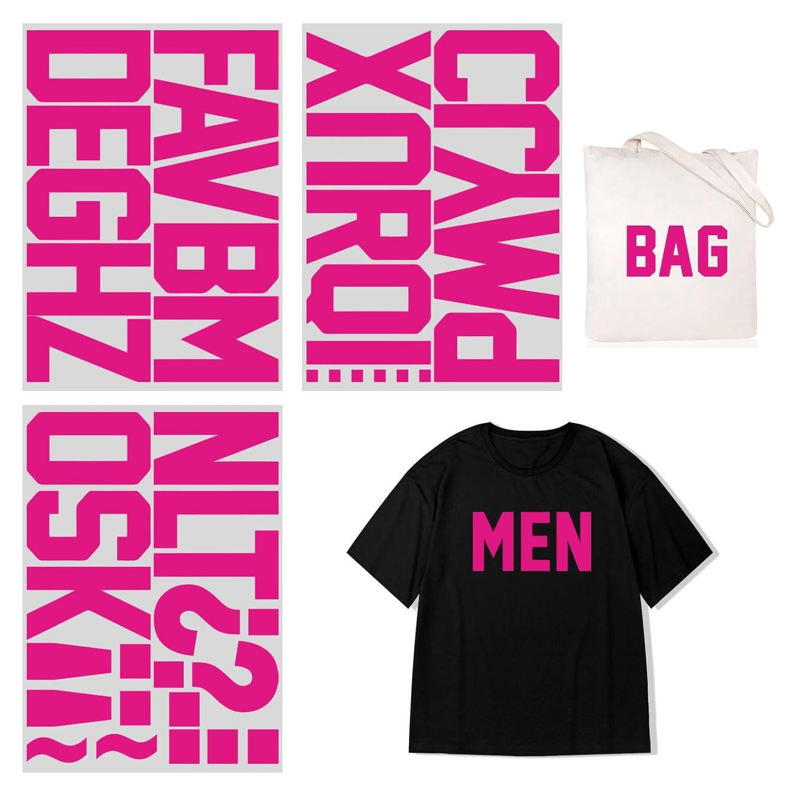 Letras Mayúsculas de Transferencia de Calor 4" Magenta Suopair