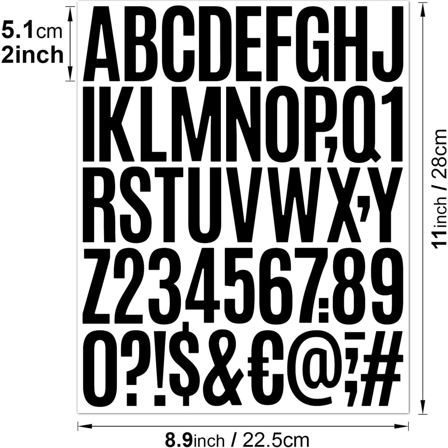 Calcomanías de Letras 1000 Pcs Wavamawa 2" Vinilo Impermeable