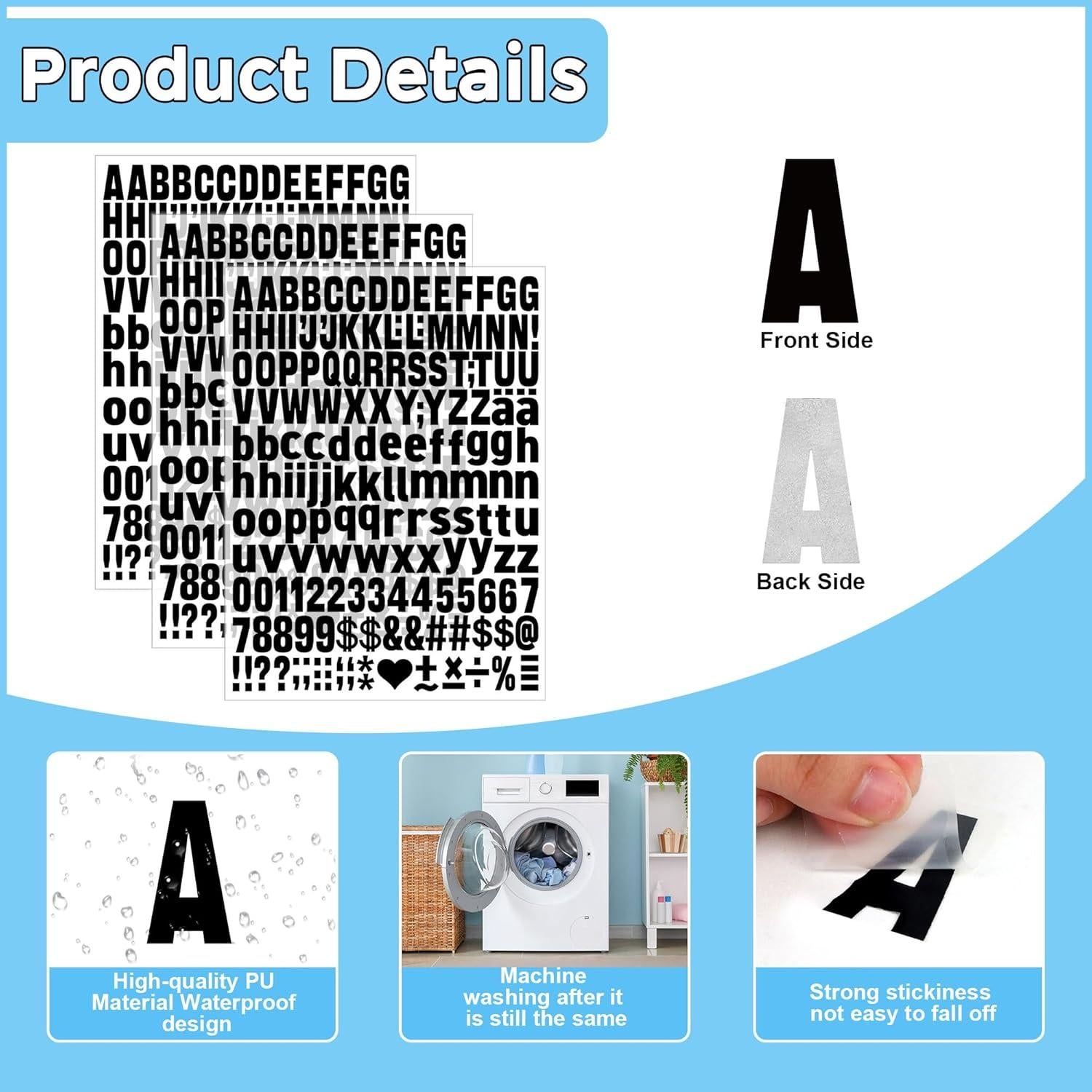 Juego de Letras Termoadhesivas Metsyth 1044 Piezas Negro