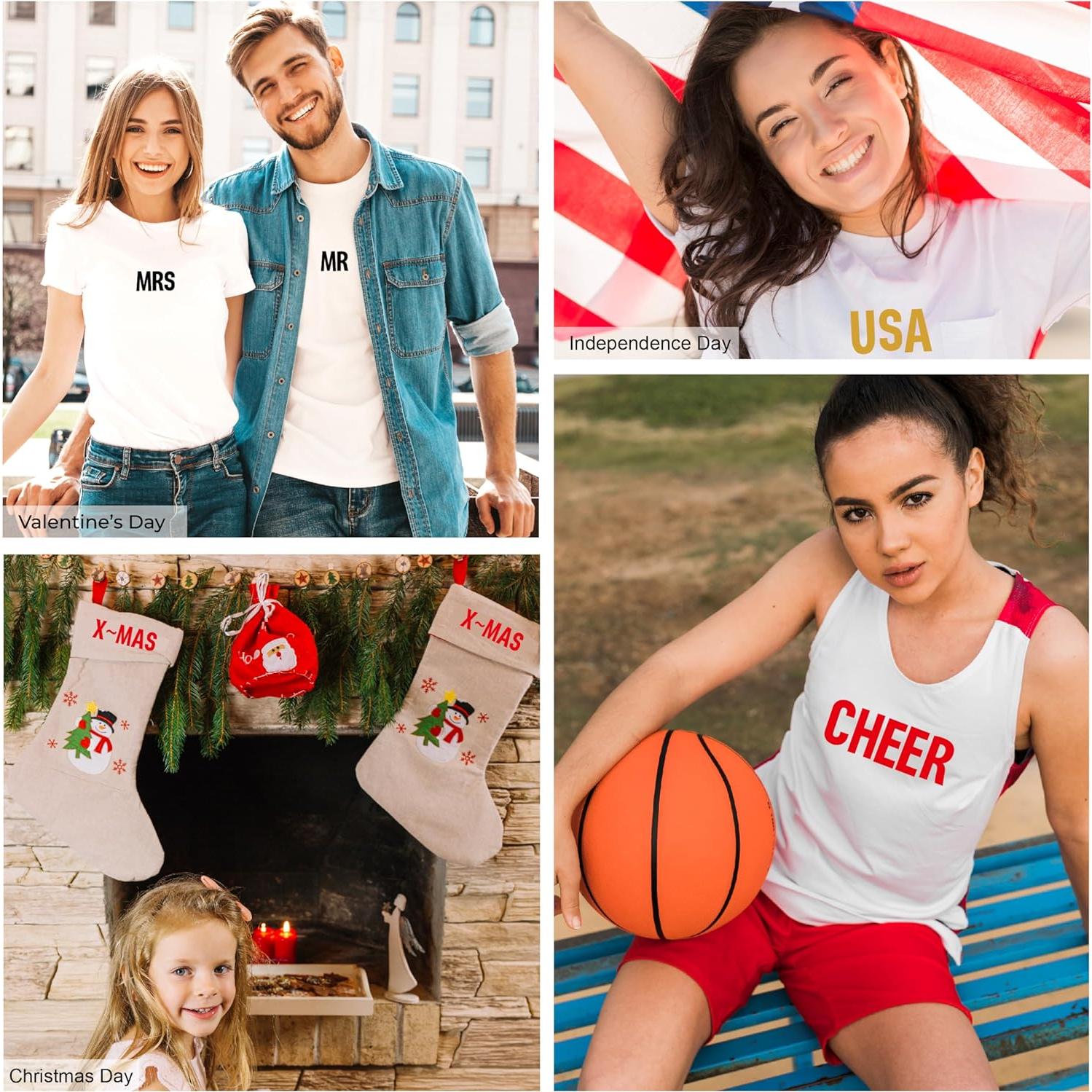 Letras termoadhesivas HiTransfer 430 piezas 5.1 cm negro y blanco