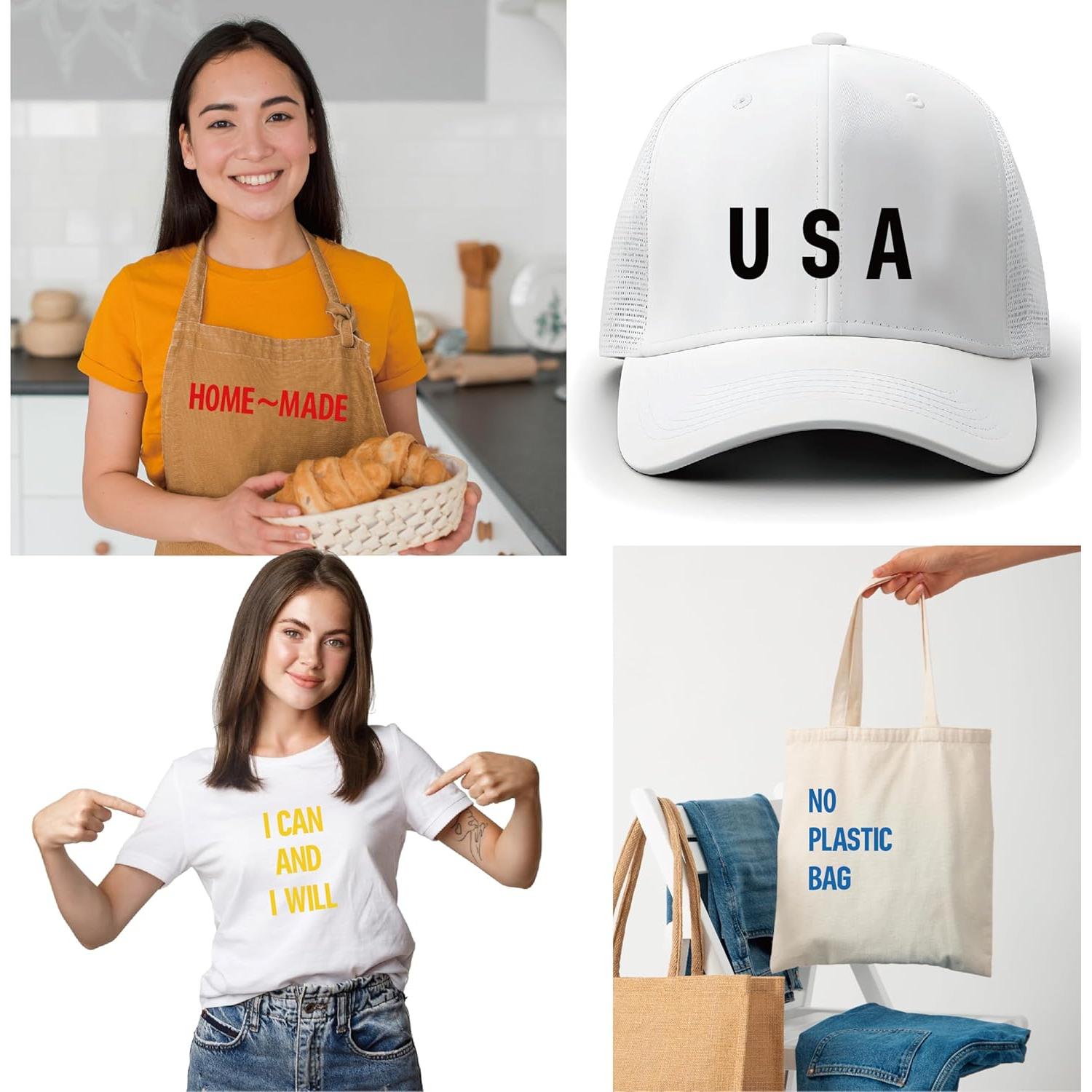 Letras termoadhesivas HiTransfer 430 piezas 5.1 cm negro y blanco