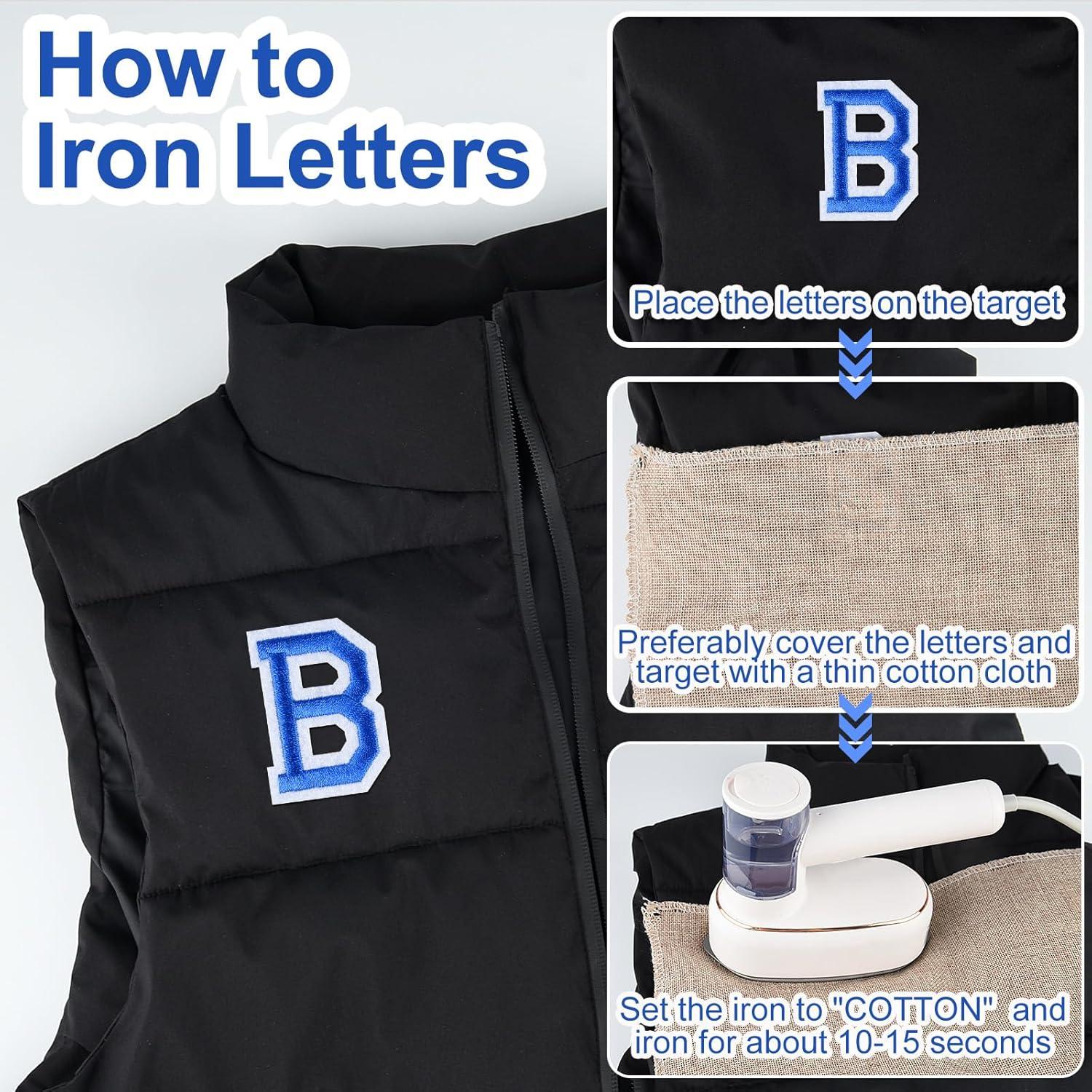 Parche de Letras Bordadas Morcheiong 78 Pcs Azul 5.08 cm