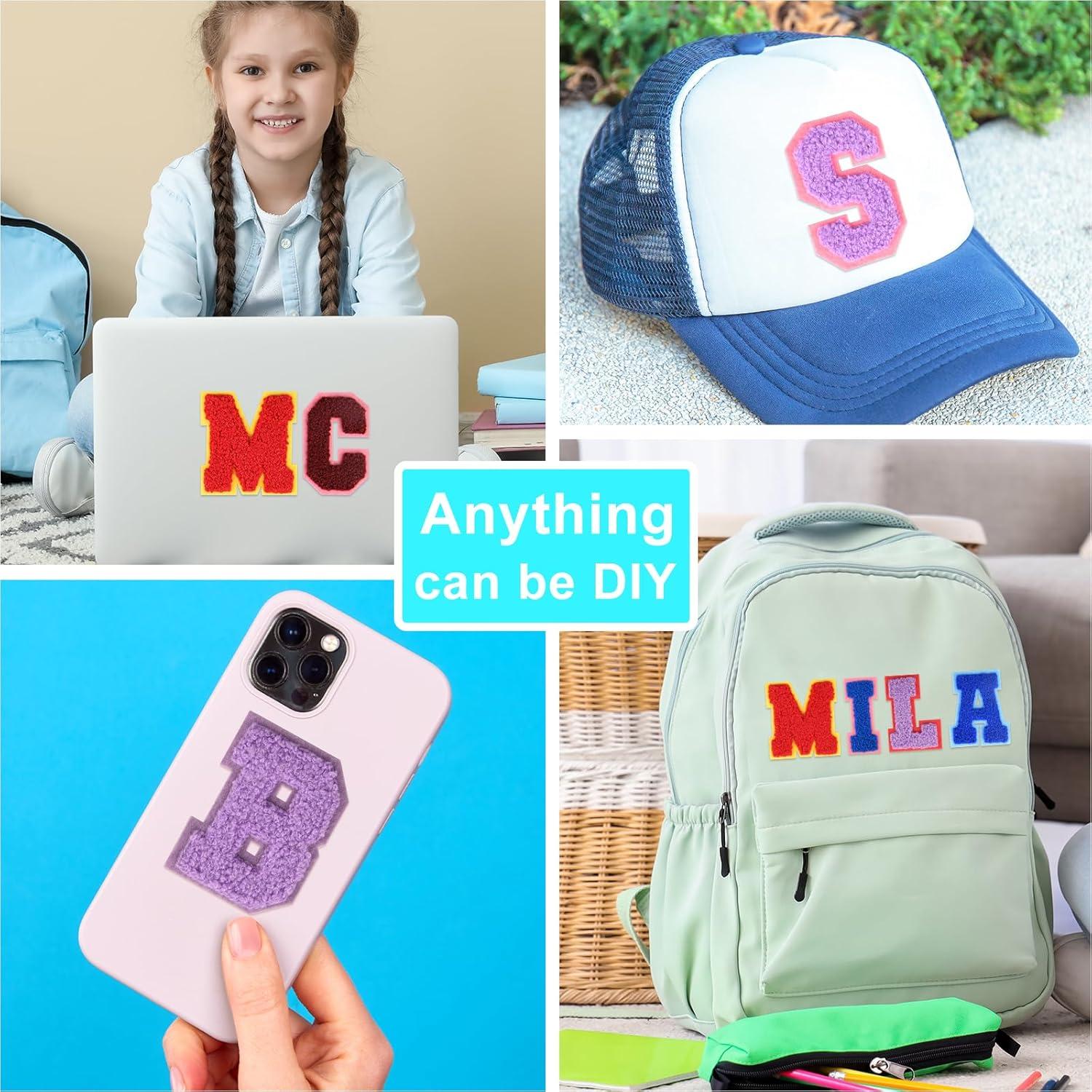 Parches de Letras Autoadhesivas ASTARON 26 Pcs Chenille A-Z