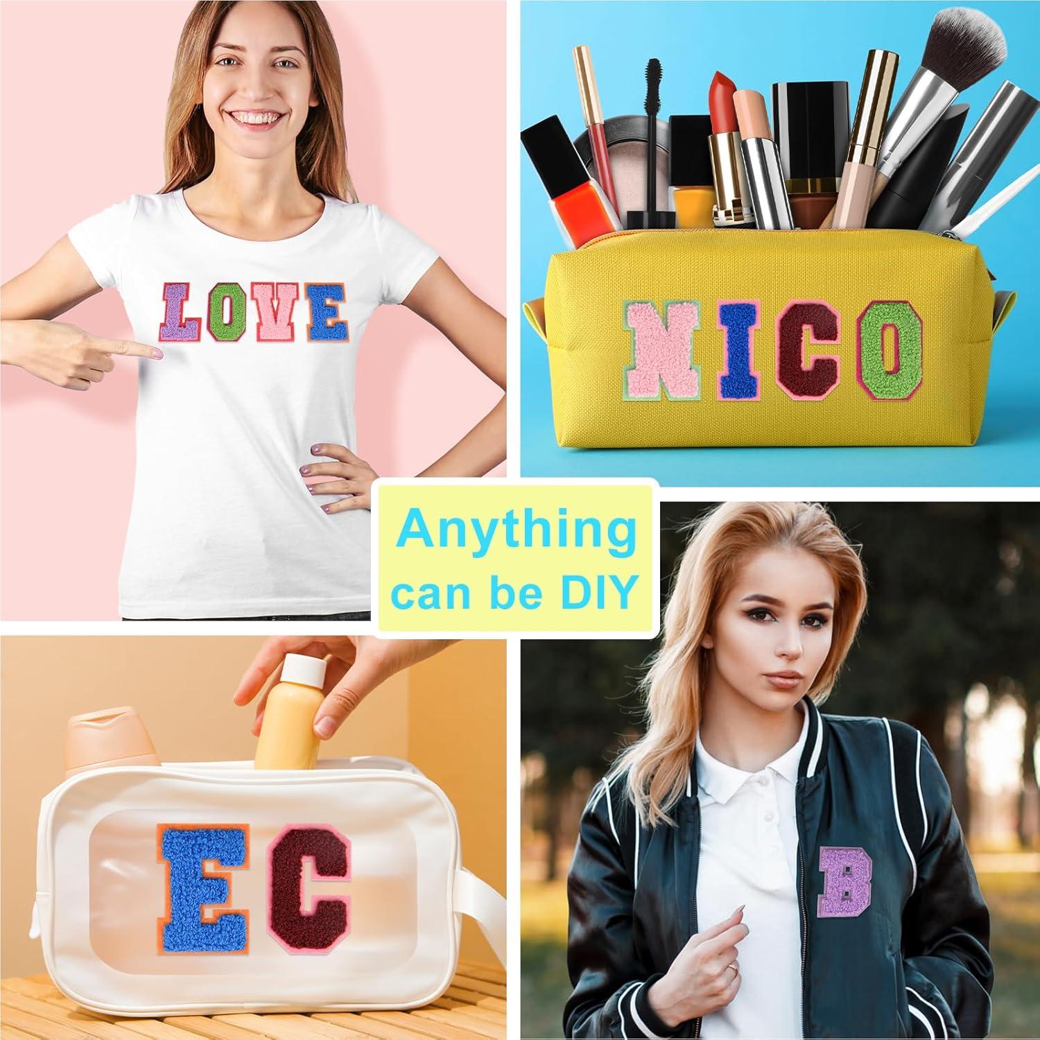 Parches de Letras Autoadhesivas ASTARON 26 Pcs Chenille A-Z