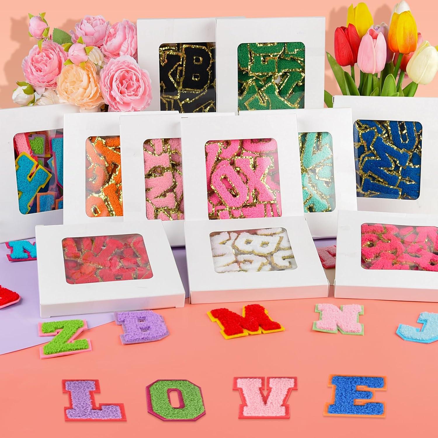 Parches de Letras Autoadhesivas ASTARON 26 Pcs Chenille A-Z